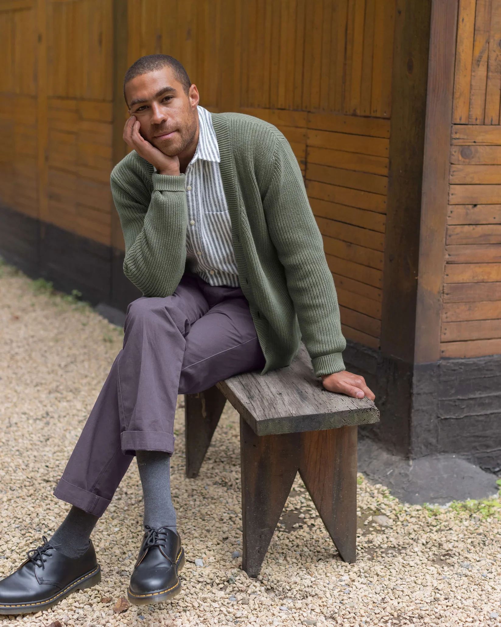 Alex Crane - Bay Cardigan in Pine - Image 3