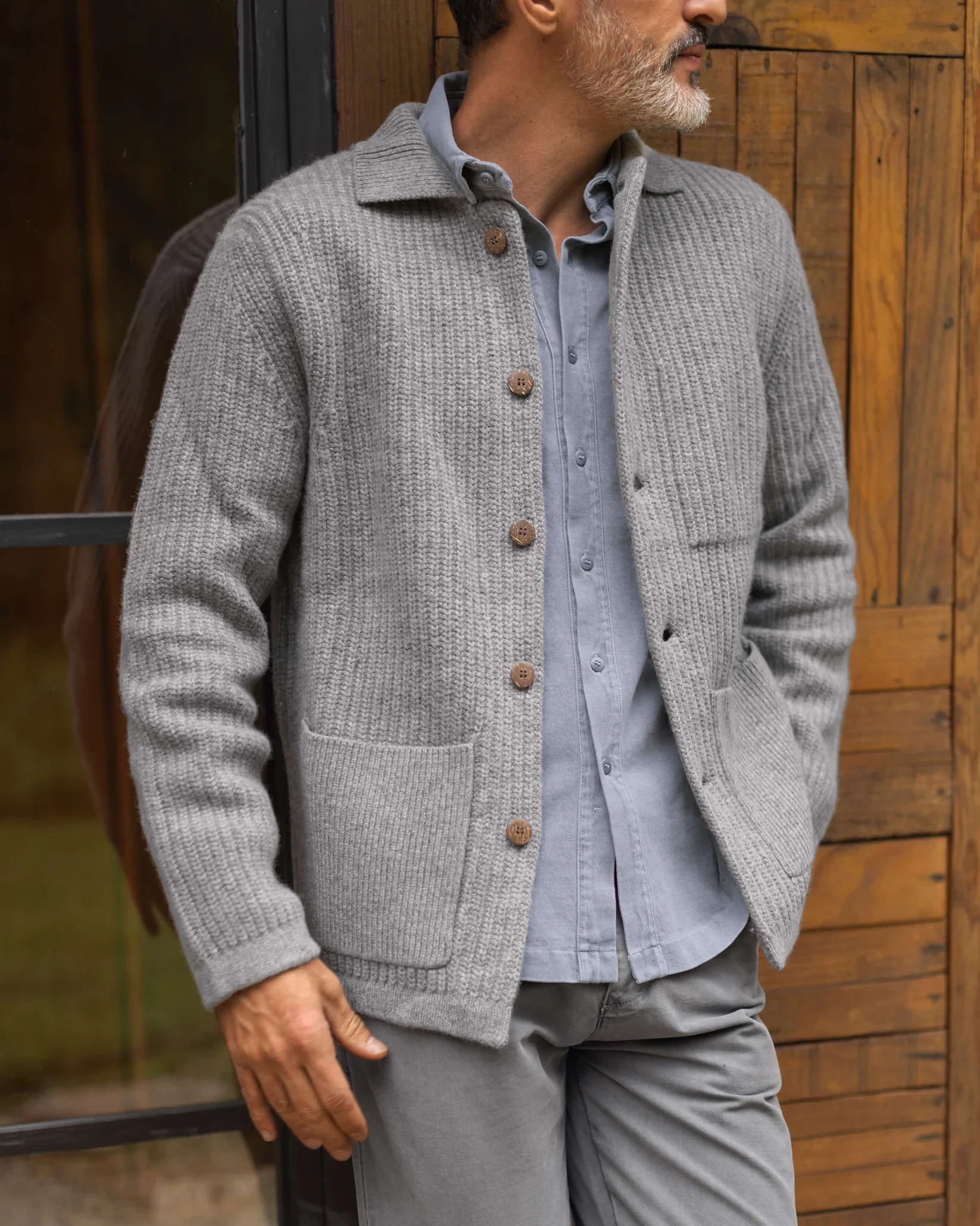 Alex Crane - Knit Kite Jacket in Steel - Image 4
