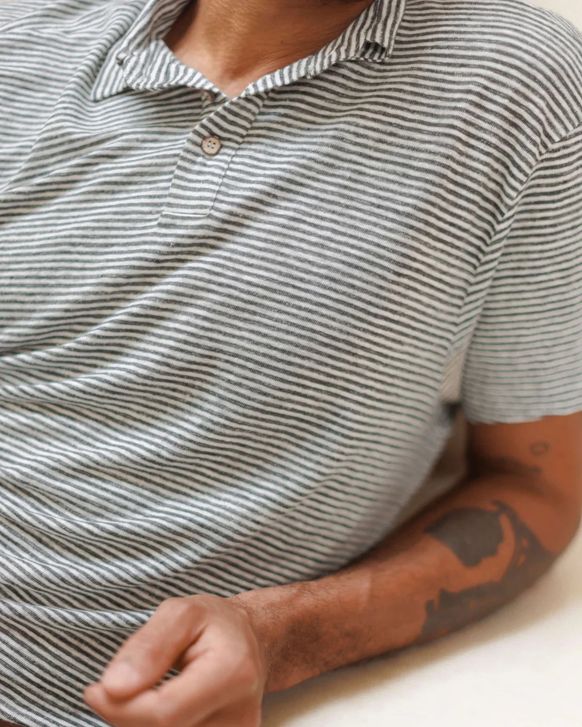Alex Crane - Knit Polo in Lines - Image 3