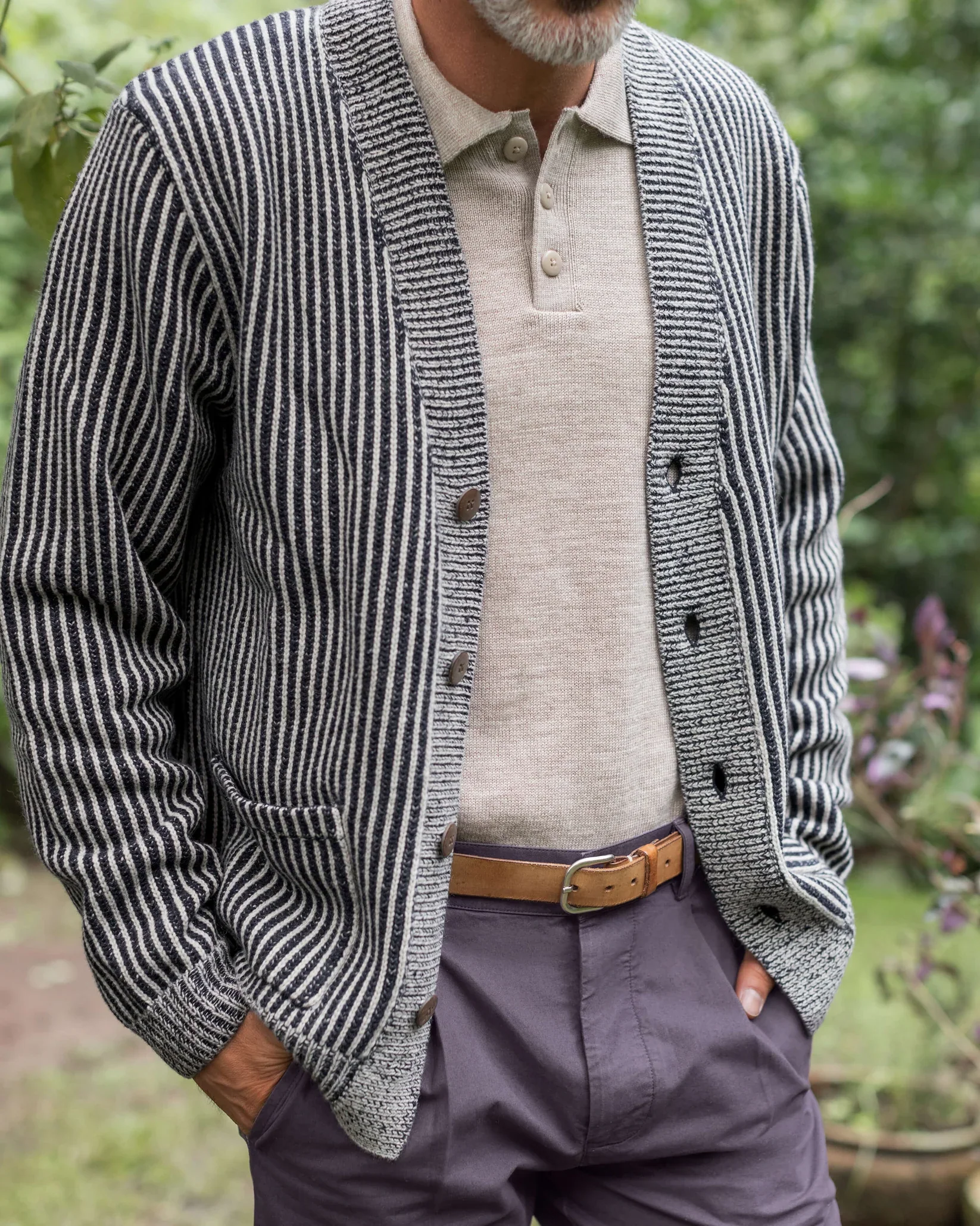 Alex Crane - Vale Cardigan in Lines - Image 3