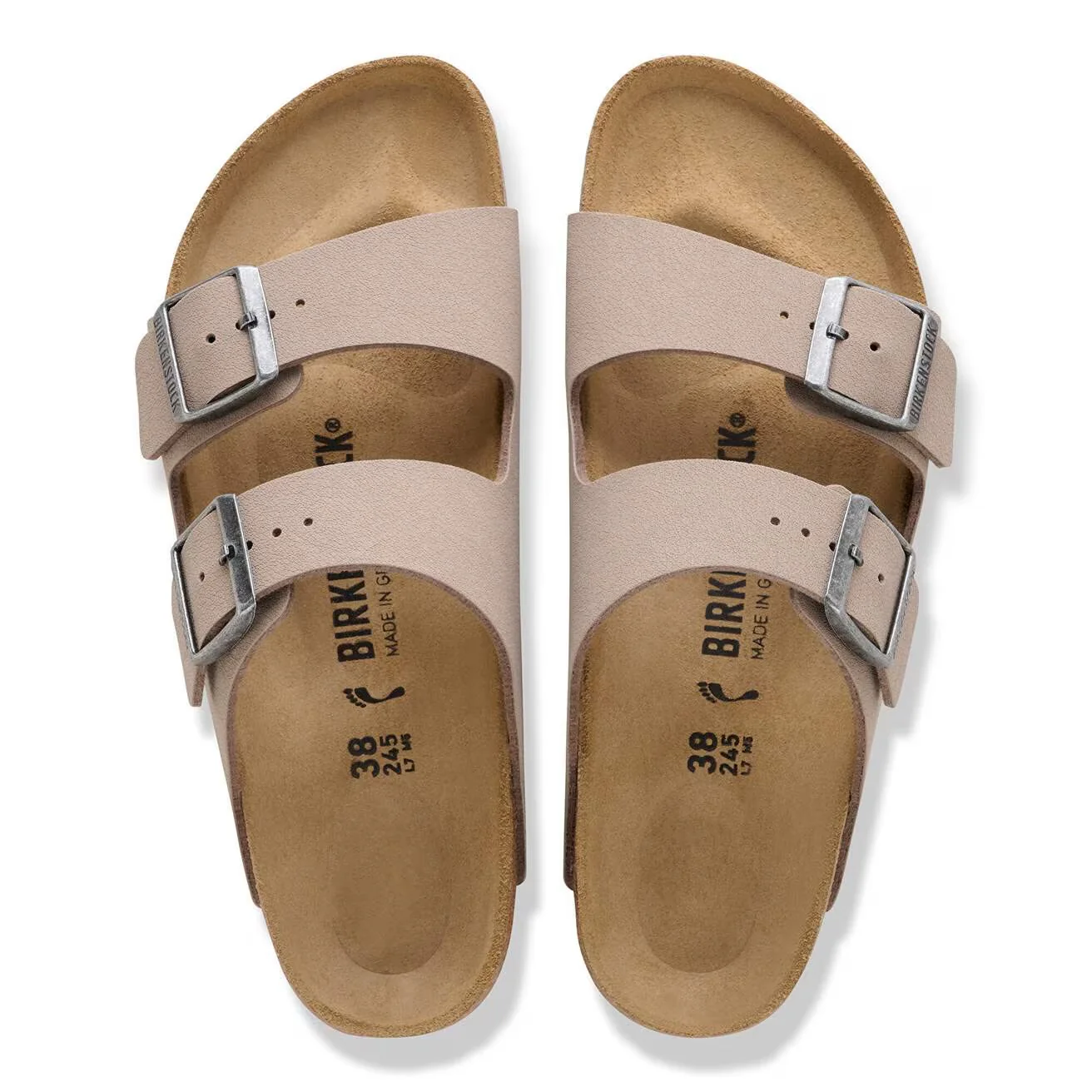 Birkenstock - Arizona in Grey Taupe Birkibuc - Image 2