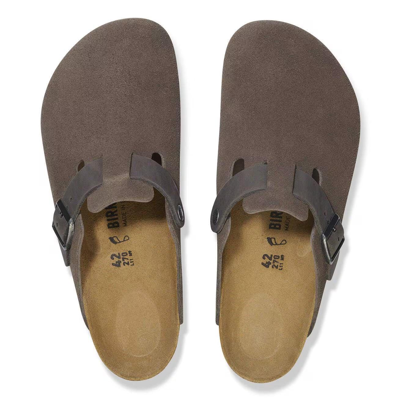 Birkenstock - Boston Mixed Leather in Concrete Grey - Image 3