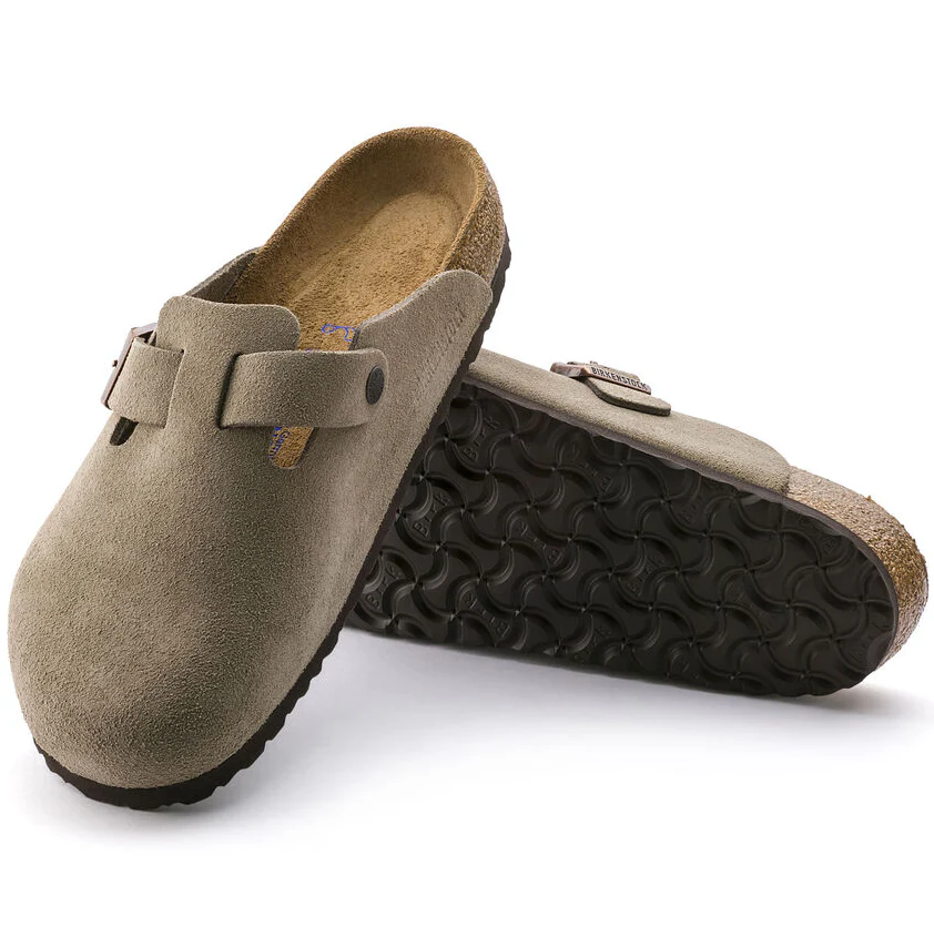 Birkenstock- Boston Soft Footbed Taupe Suede - Image 3