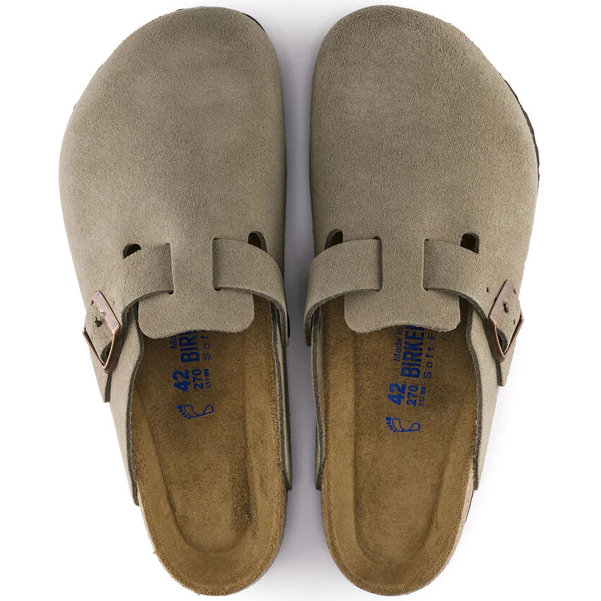 Birkenstock- Boston Soft Footbed Taupe Suede - Image 4