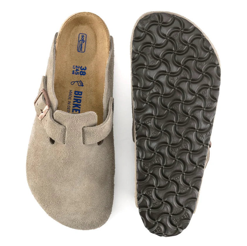 Birkenstock- Boston Soft Footbed Taupe Suede - Image 5