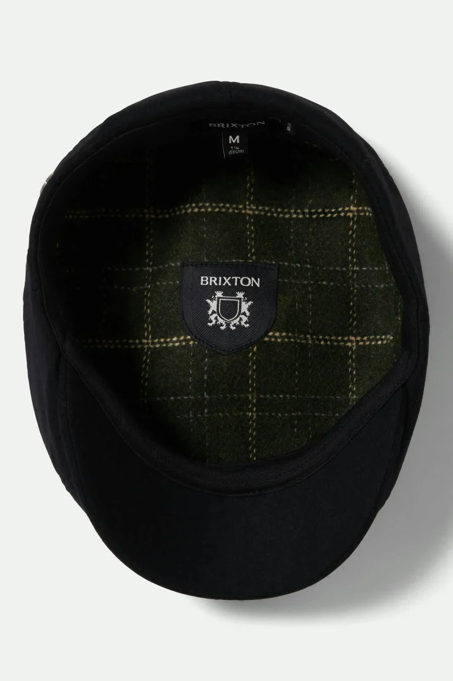 Brixton - Brood Flannel Snap Cap in Black/Moss - Image 5