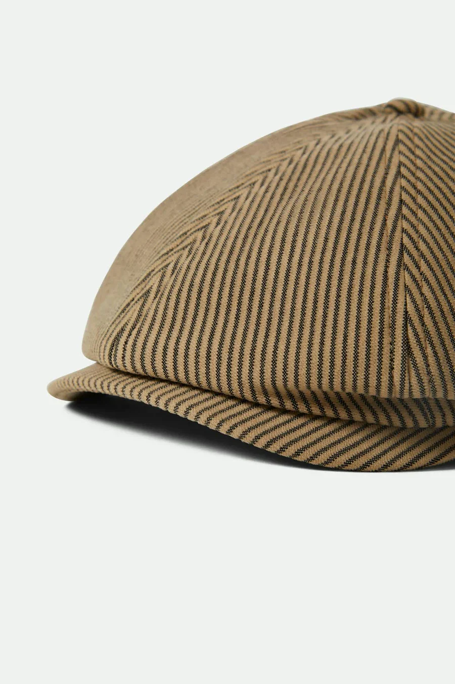 Brixton - Brood Snap Cap in Dark Tan/Black Hickory Stripe - Image 3