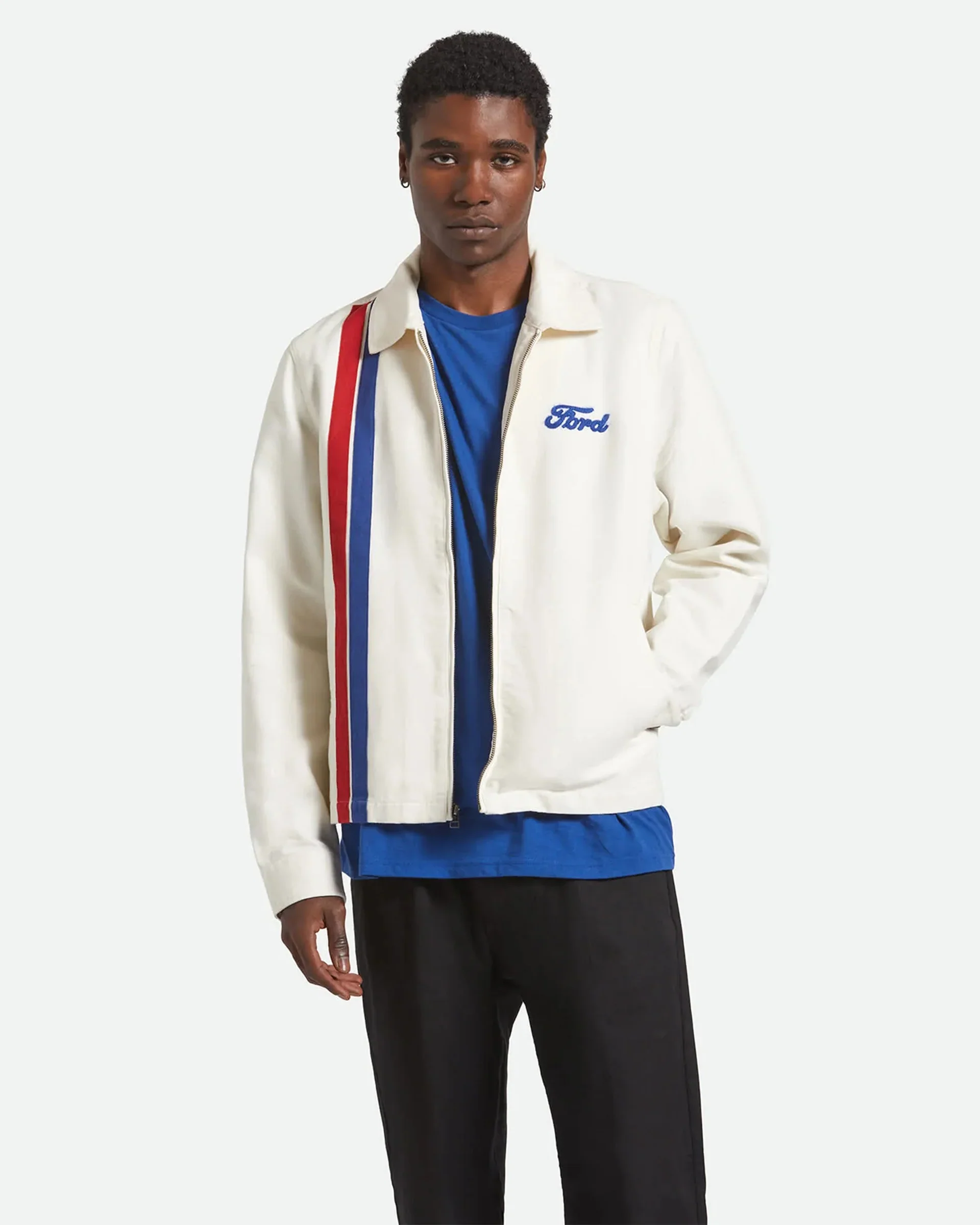Brixton - Ford Number One Garage Jacket in Wimbledon White - Image 3