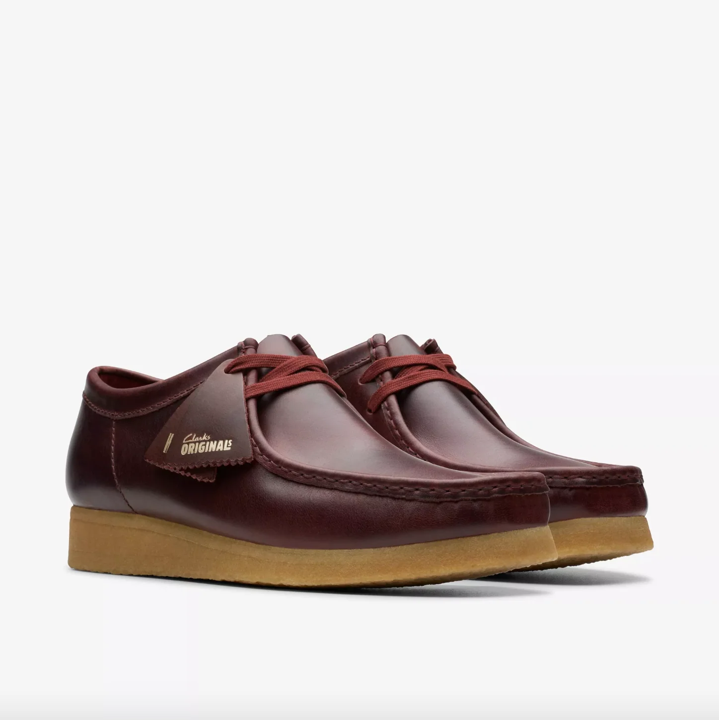 Clarks- Wallabee Deep Red Leather - Image 4