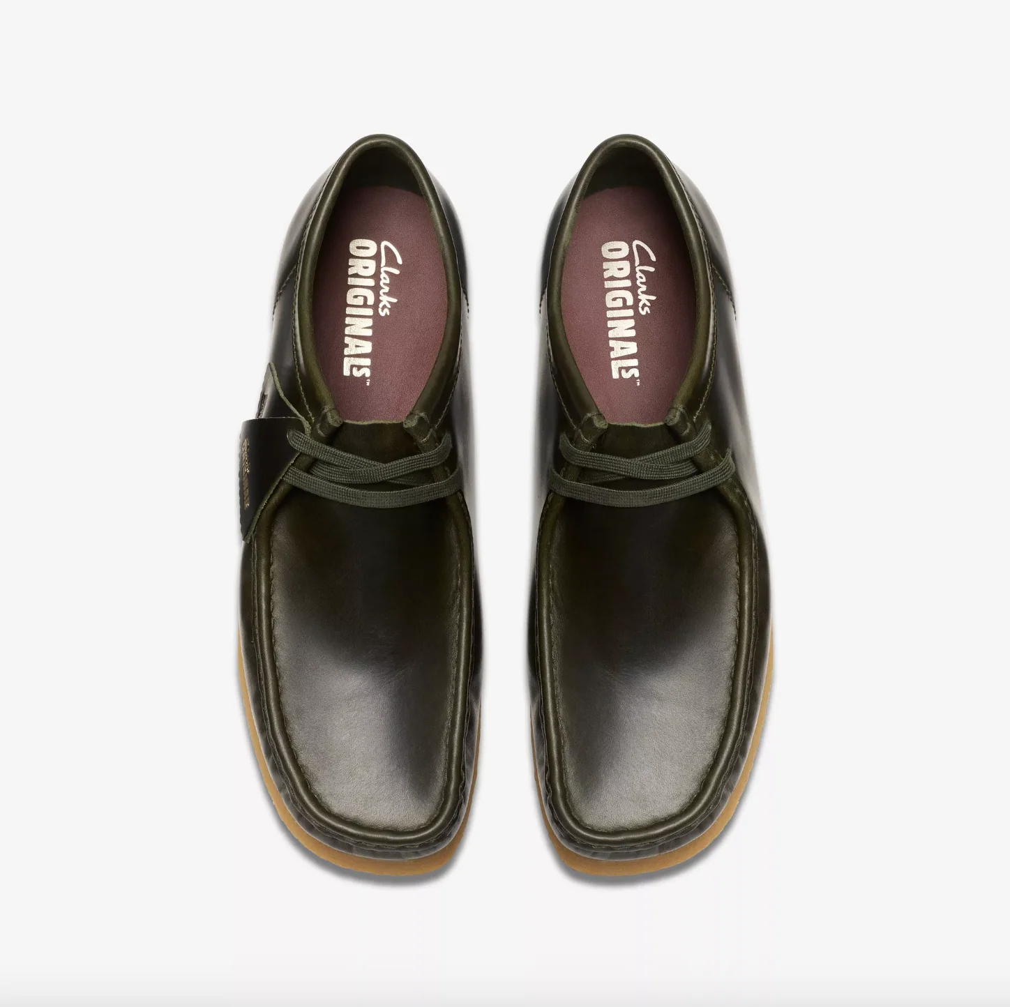 Clarks- Wallabee Forest Green Leather - Image 5