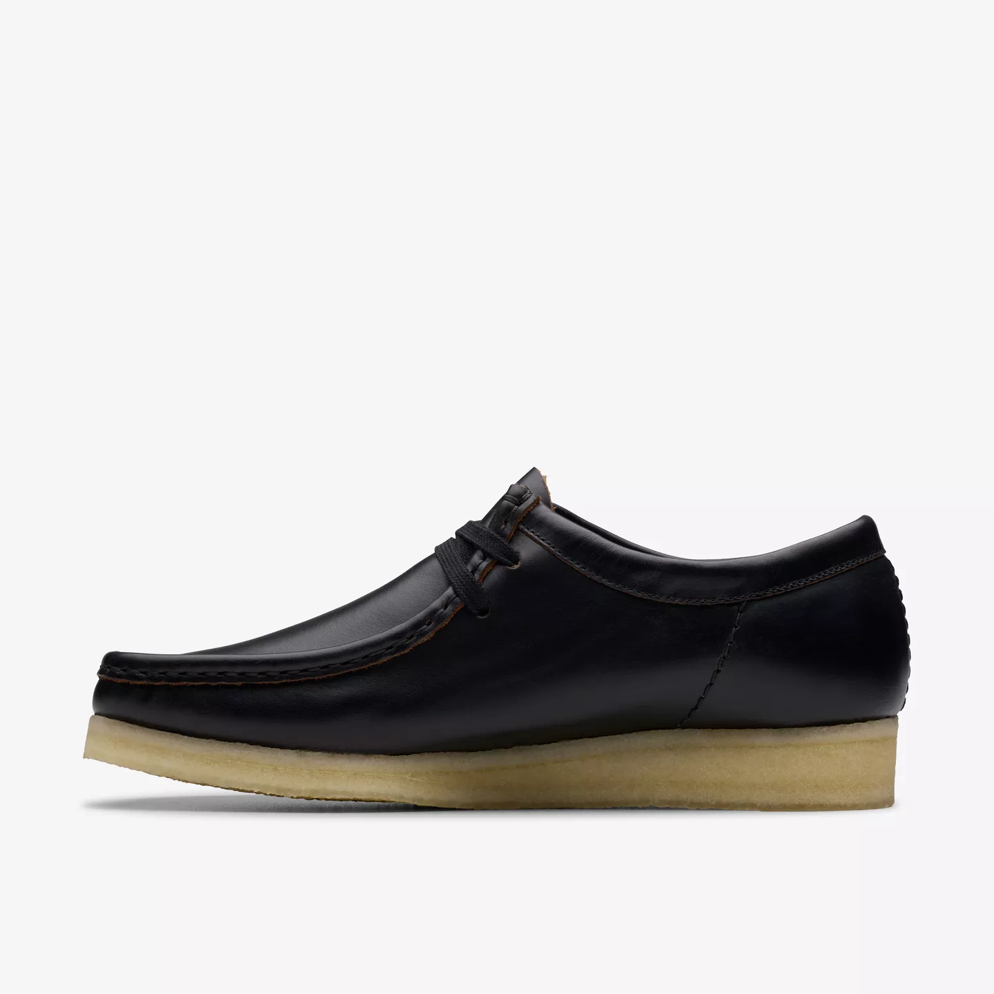 Clarks - Wallabee in Black Smooth Leather - Image 2