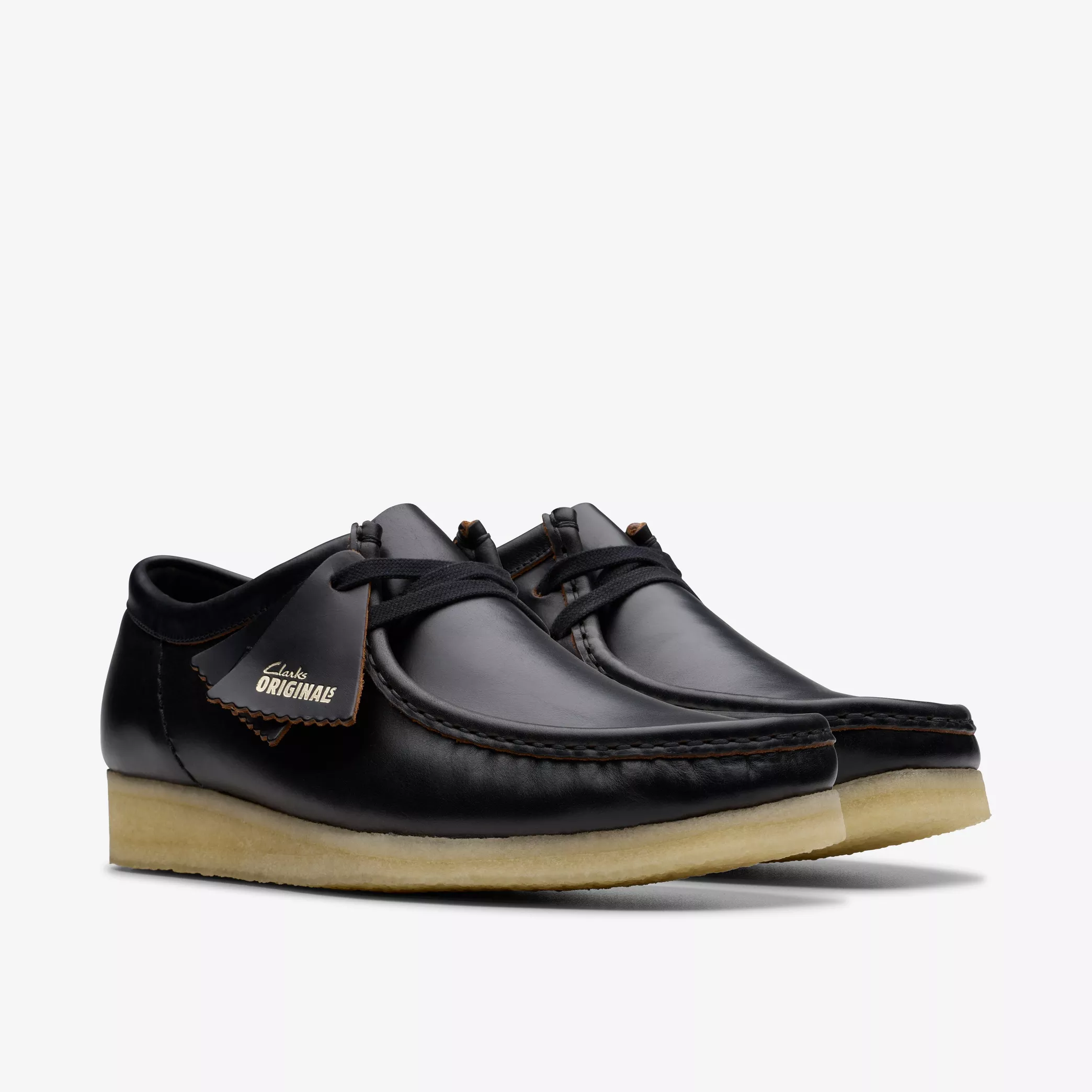 Clarks - Wallabee in Black Smooth Leather - Image 4