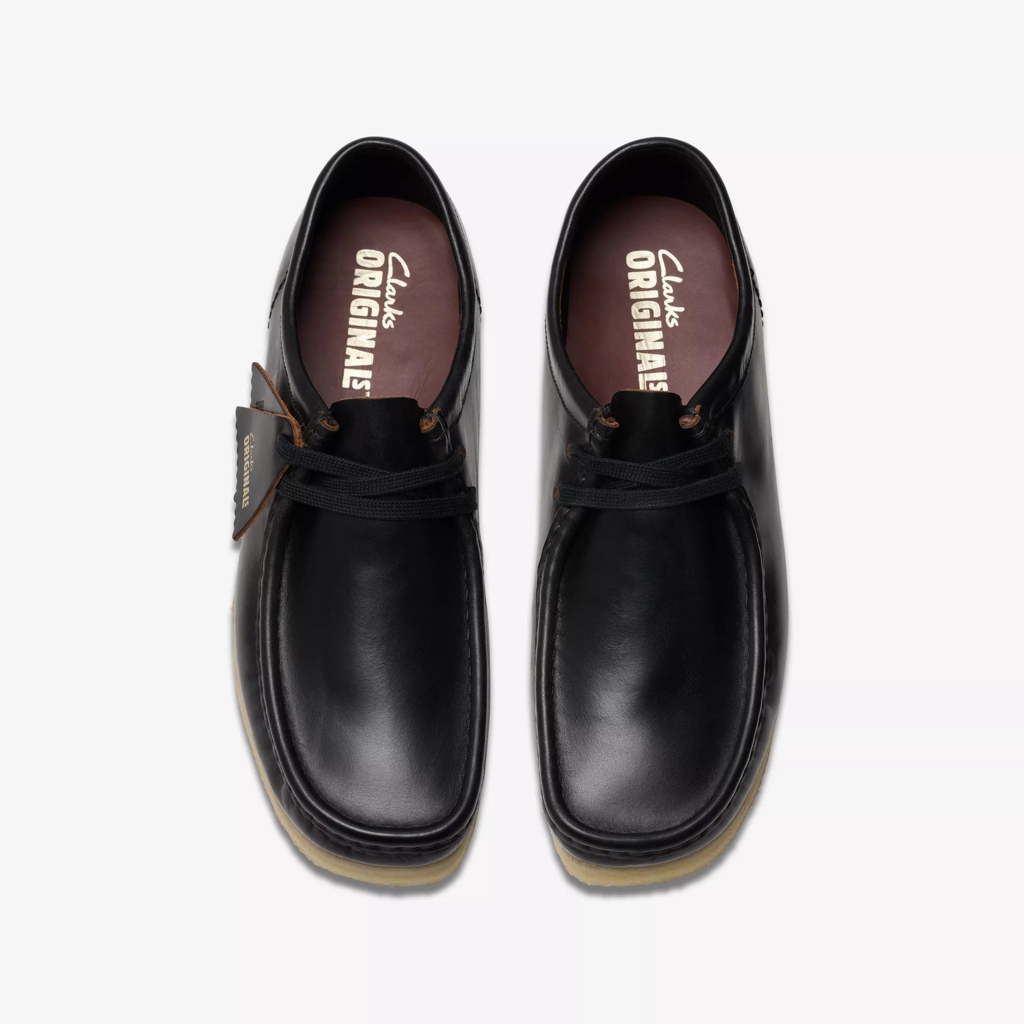 Clarks - Wallabee in Black Smooth Leather - Image 6