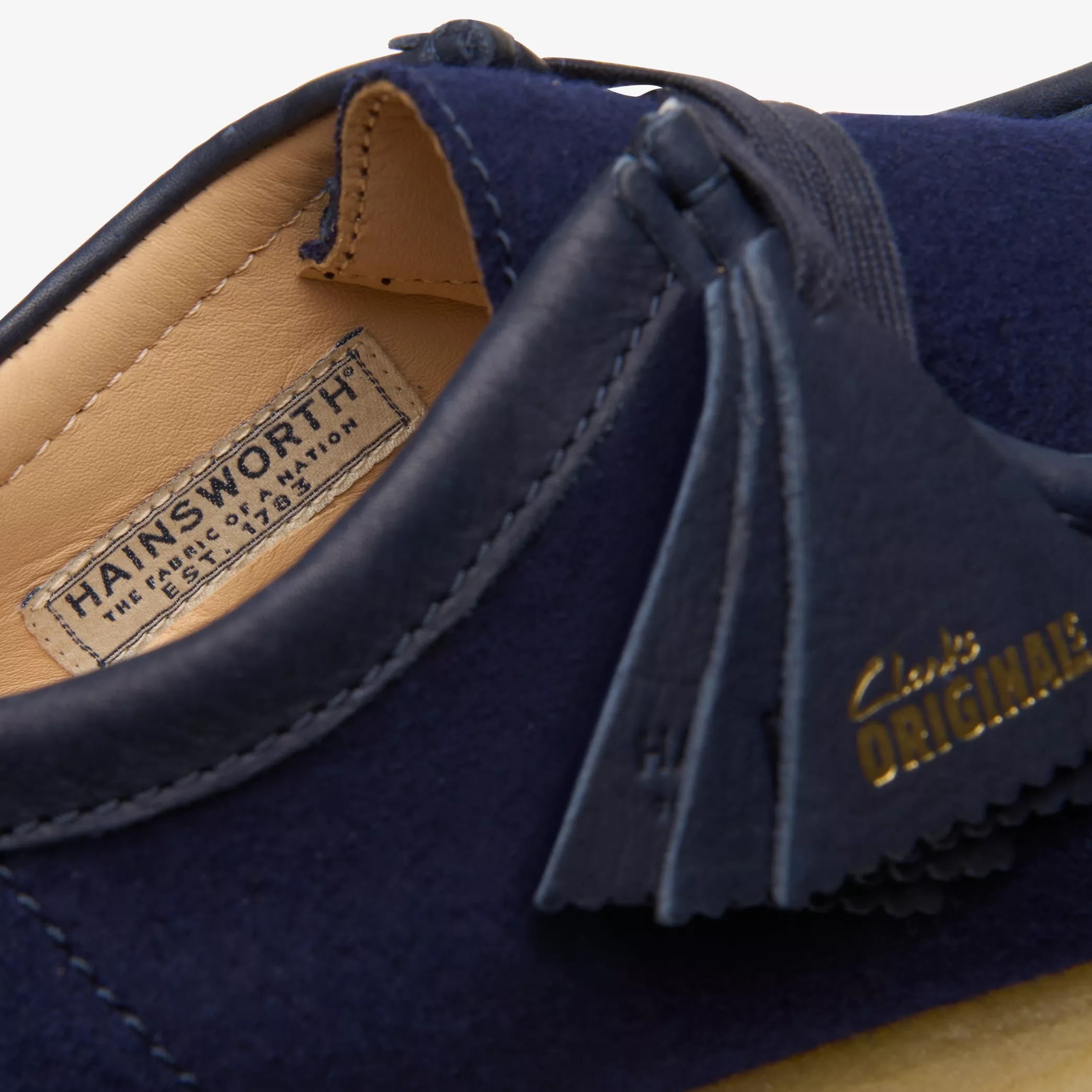 Clarks- Wallabee Navy Wool - Image 7