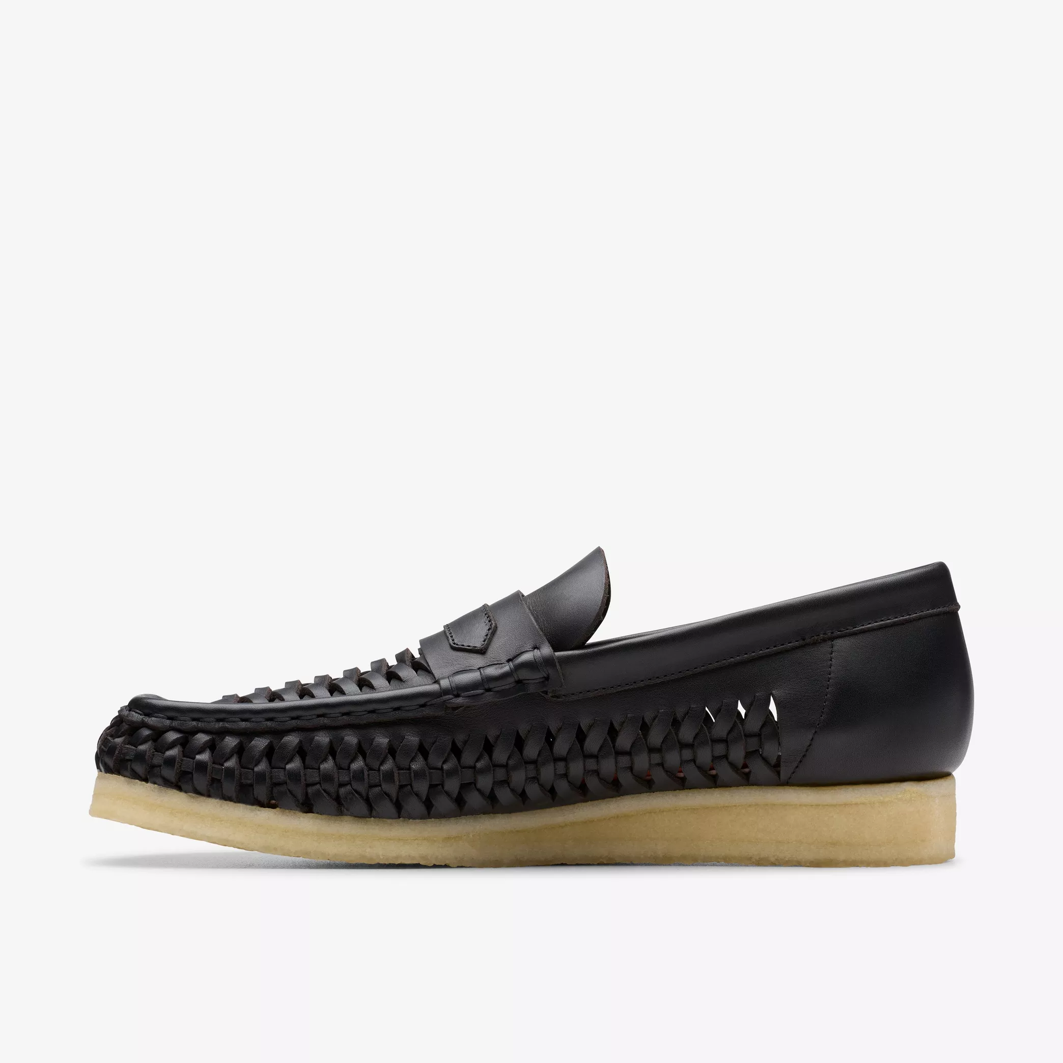 Clarks - Wallabee Penny Weave in Black Leather - Image 2