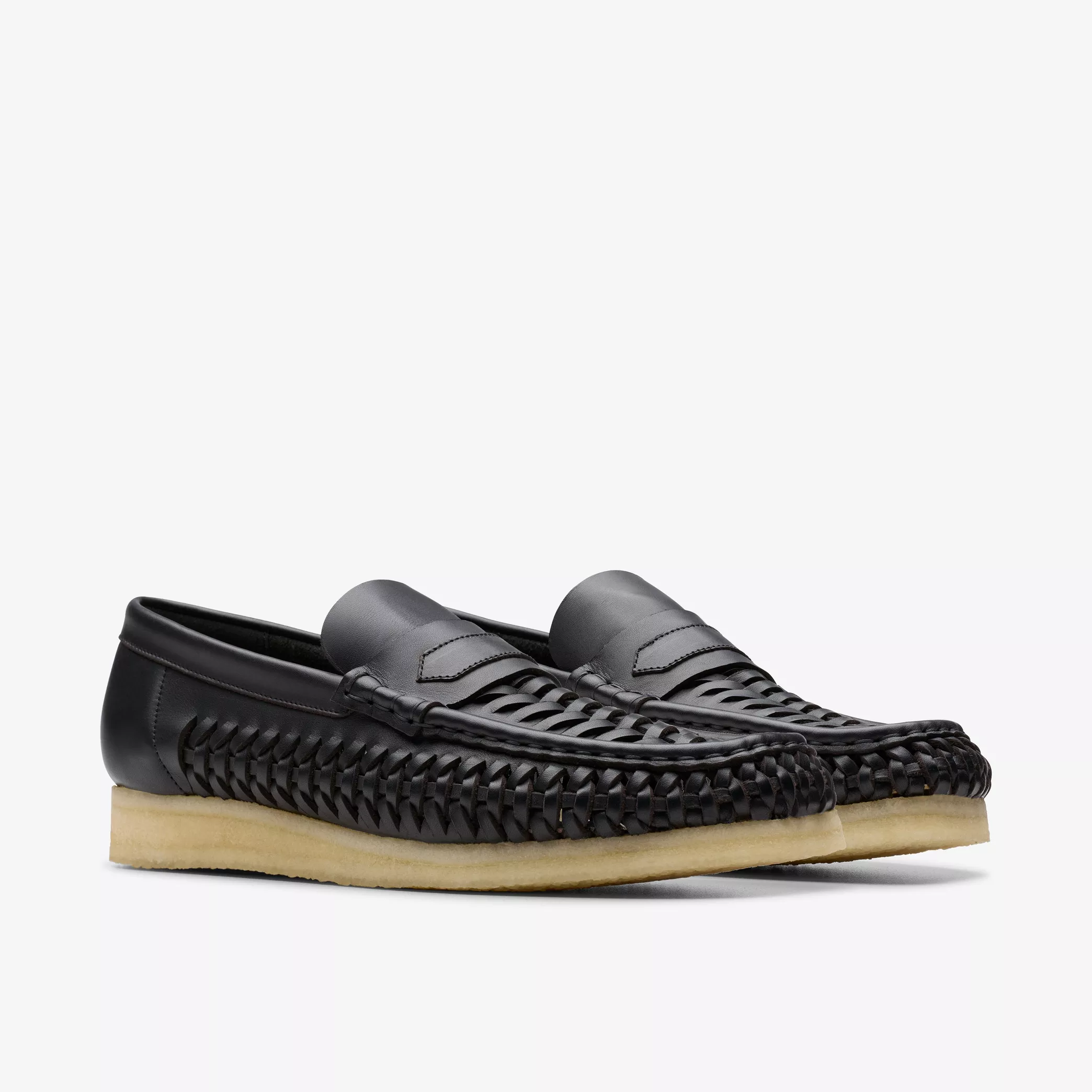 Clarks - Wallabee Penny Weave in Black Leather - Image 4