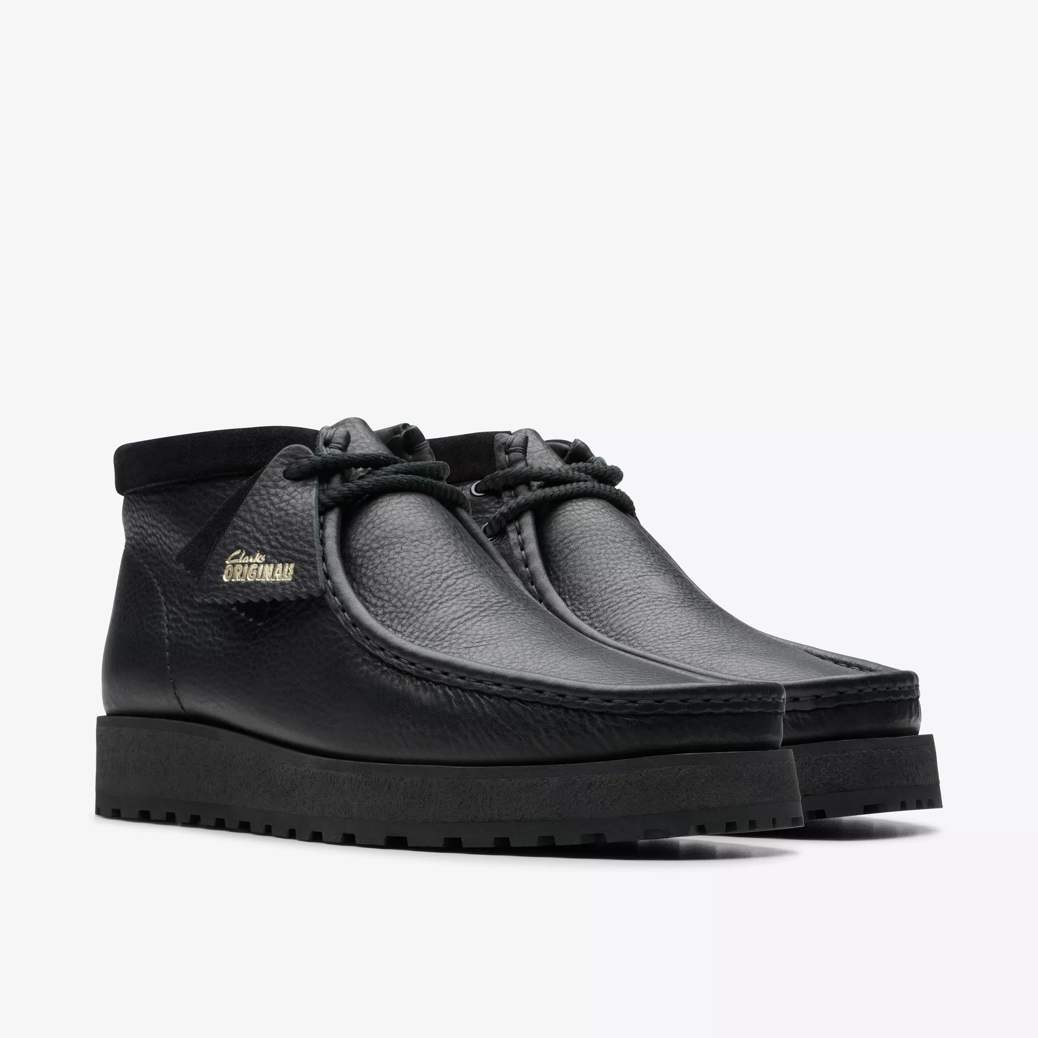 Clarks- Wallabee Scout Black Leather - Image 4