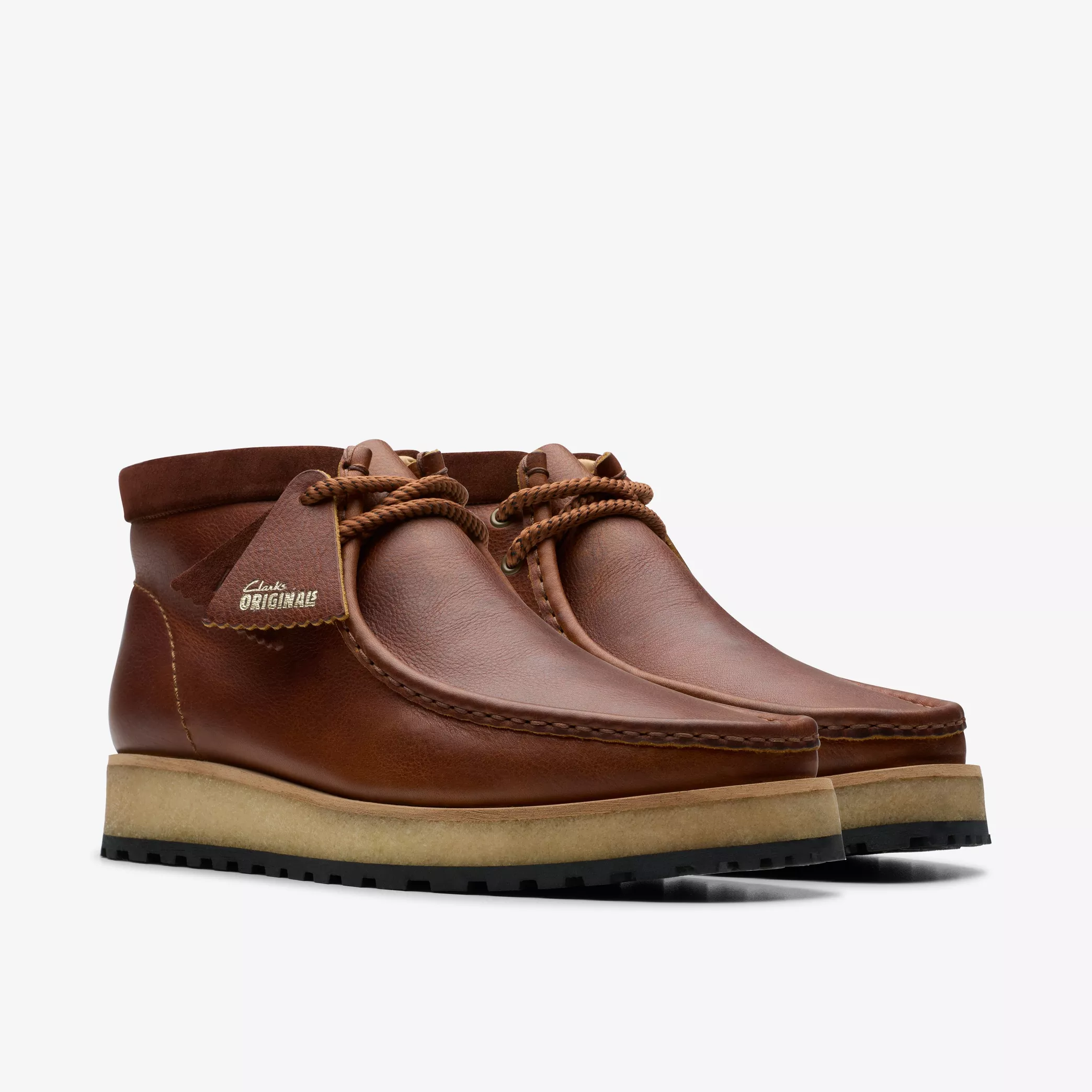 Clarks- Wallabee Scout Dark Tan Leather - Image 4