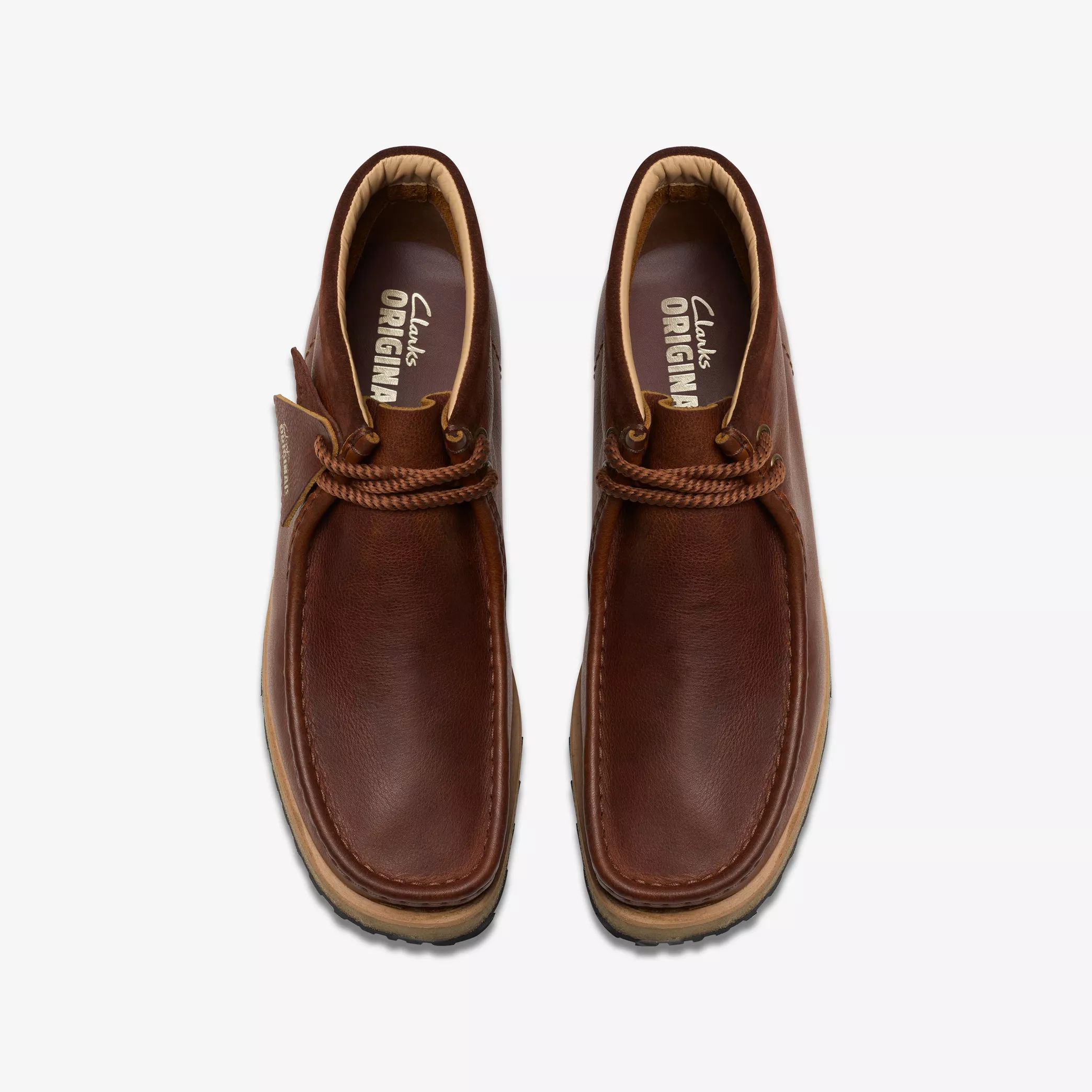 Clarks- Wallabee Scout Dark Tan Leather - Image 6