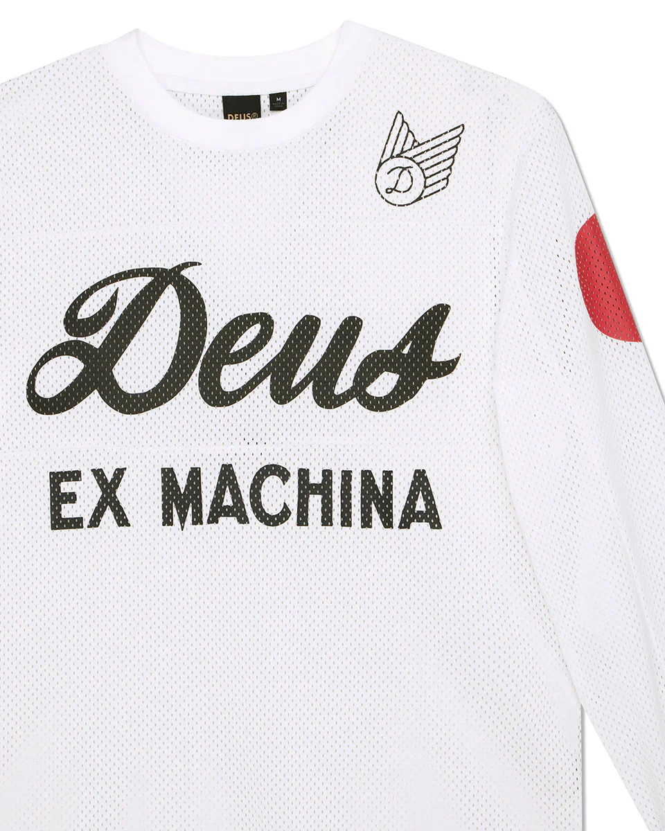 Deus ex Machina - Saber Moto Jersey in Vintage White - Image 3