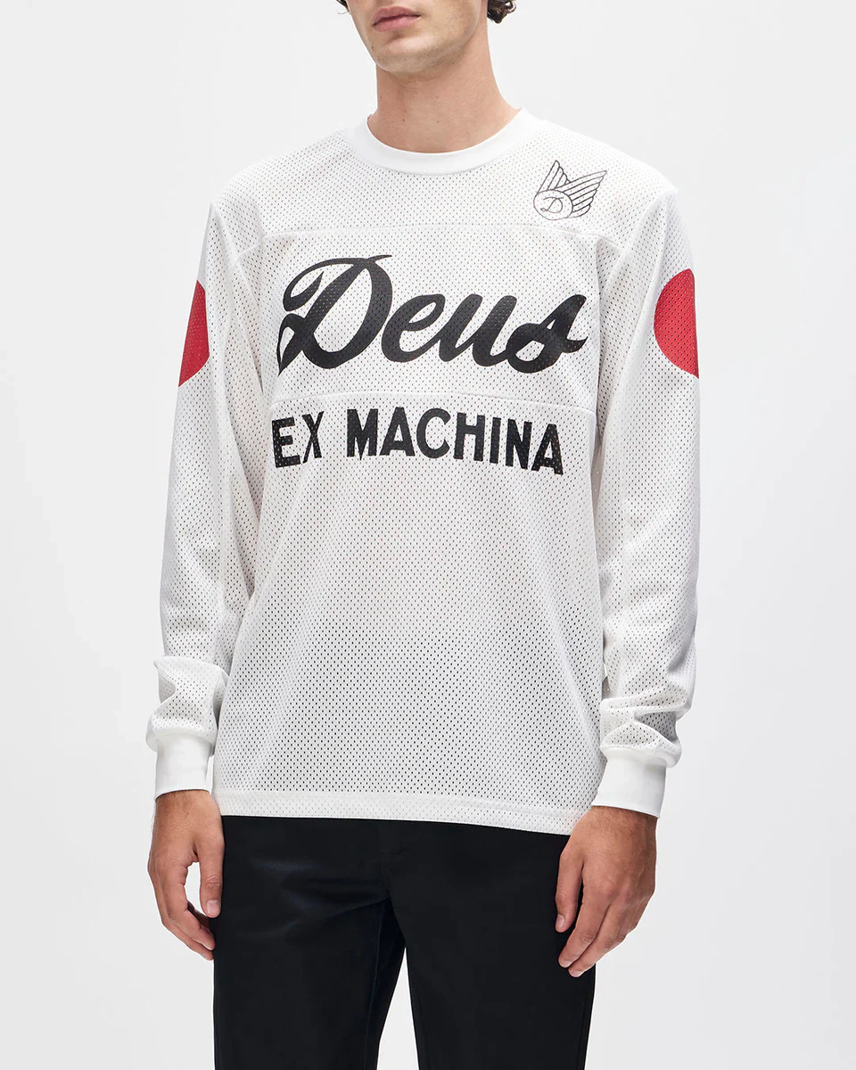 Deus ex Machina - Saber Moto Jersey in Vintage White - Image 5