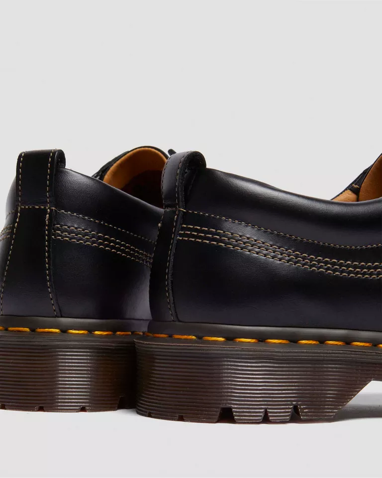 Dr. Martens - Lowell Leather Moc Toe Shoes in Black Analine - Image 3