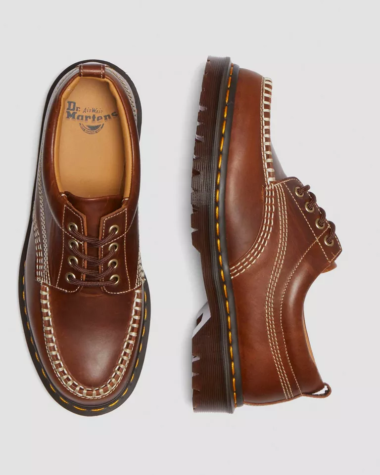 Dr. Martens - Lowell Leather Moc Toe Shoes in Butterscotch Orleans - Image 5
