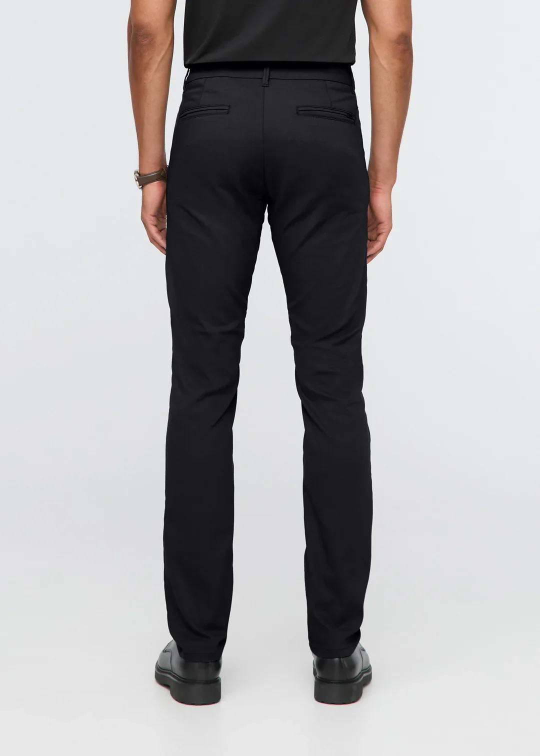 Duer - NuStretch Slim Straight Trouser in Black - Image 3