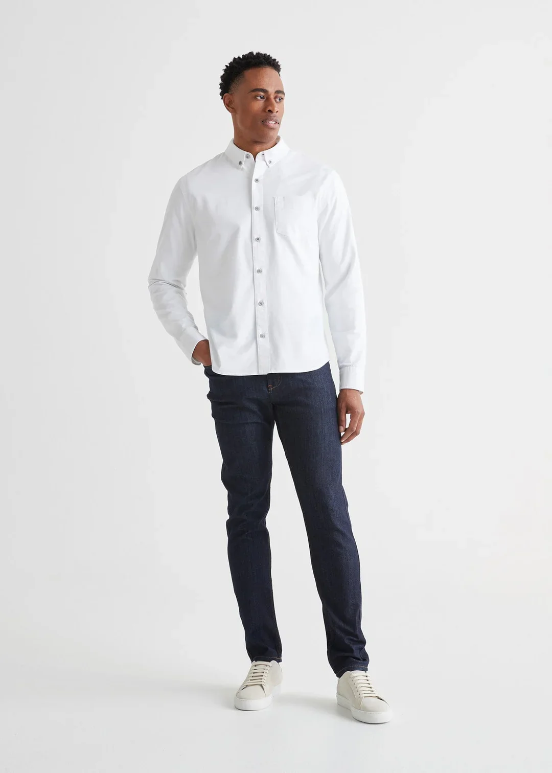 DUER- Performance Stretch Button Down: White - Image 4