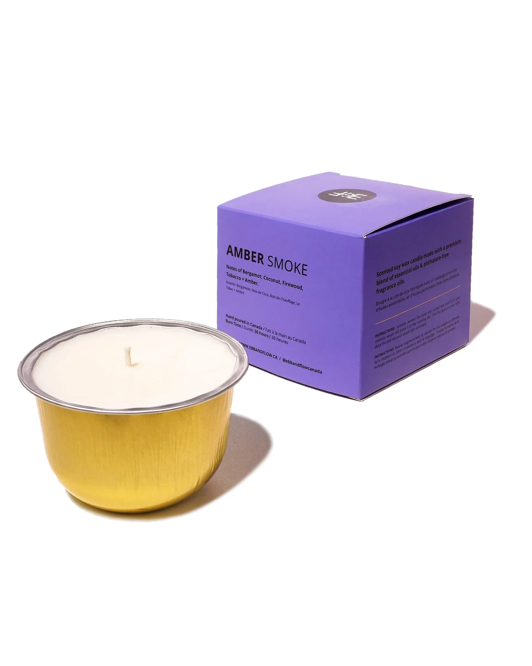 Ebb and Flow - Refillable Concrete Candle in Amber Smoke - Image 2