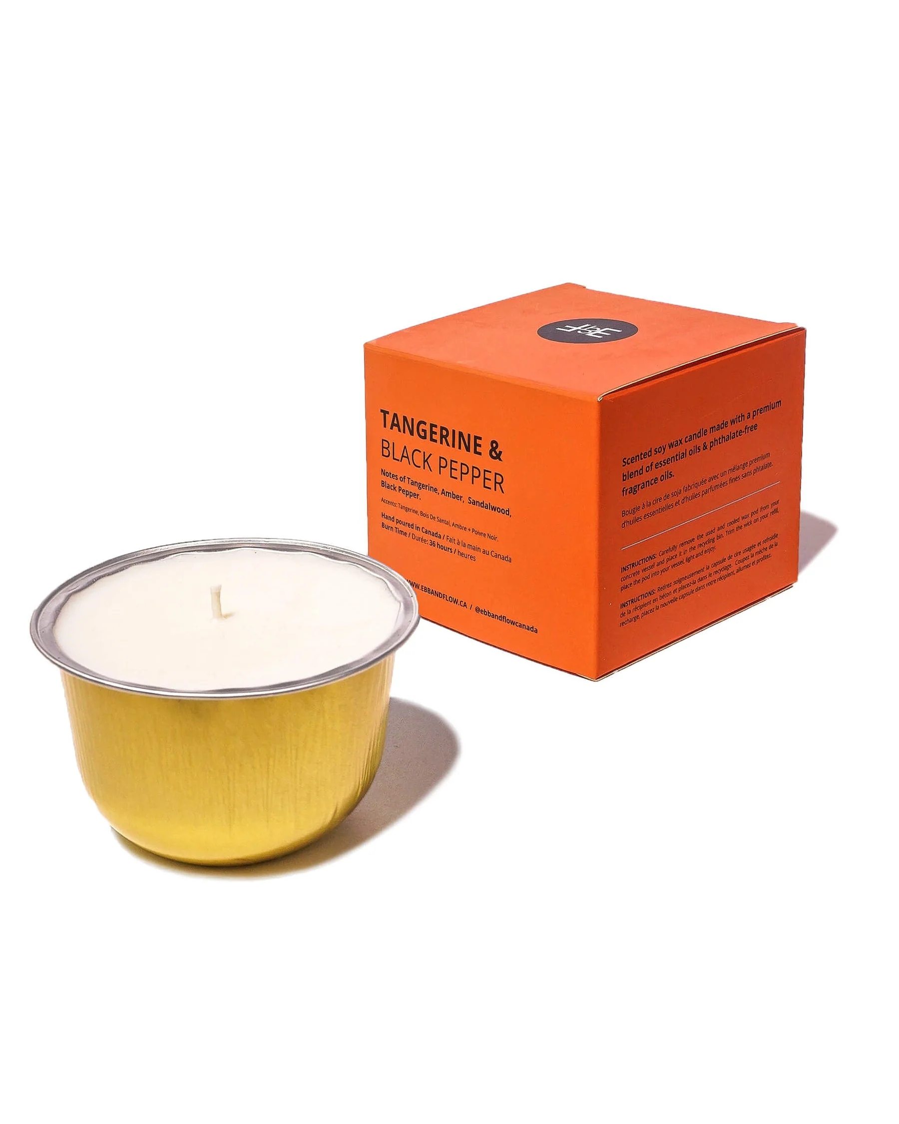 Ebb and Flow - Refillable Concrete Candle in Tangerine and Black Pepper - Image 2