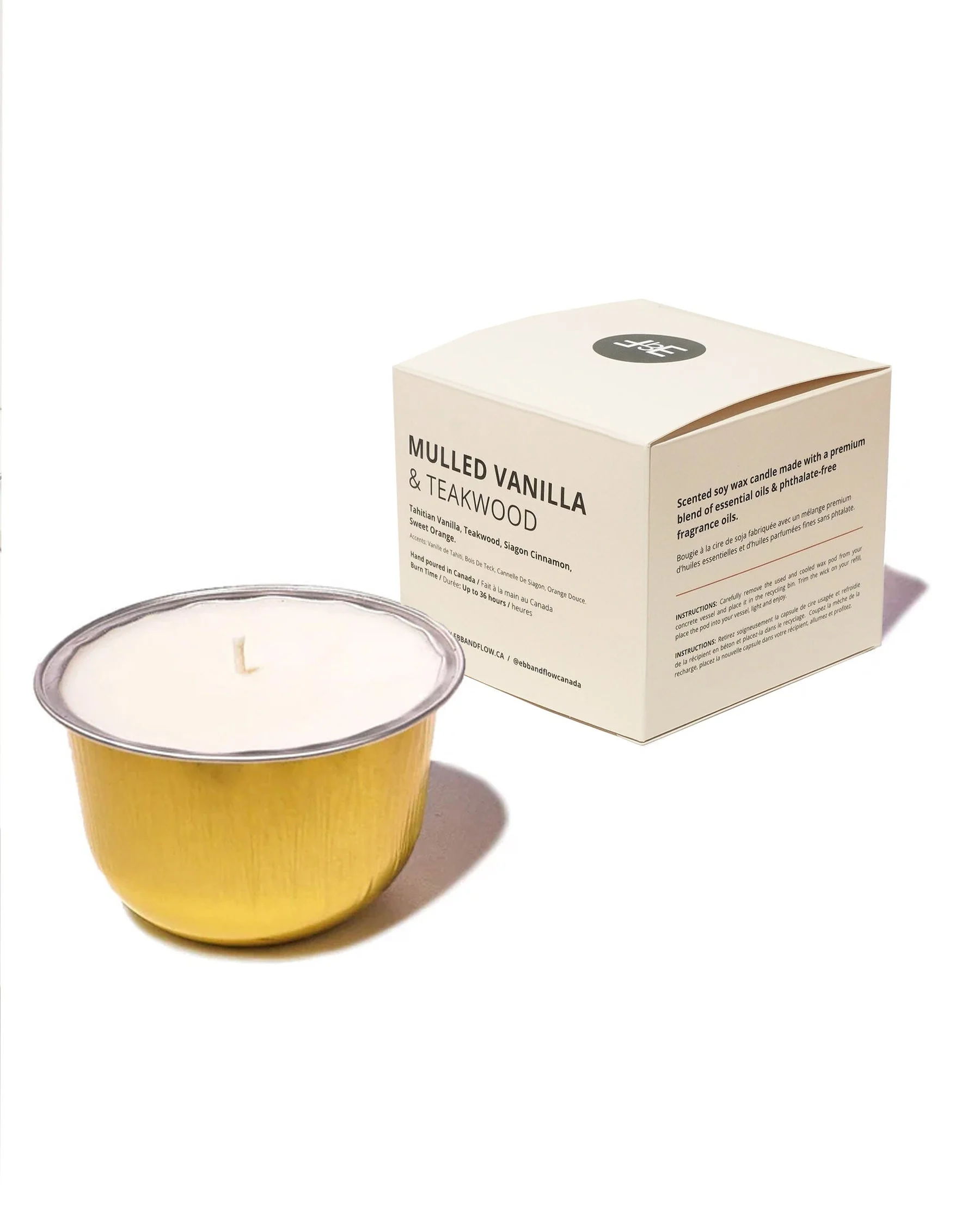 Ebb and Flow - Refillable Concrete Candle in Vanilla and Teakwood - Image 2