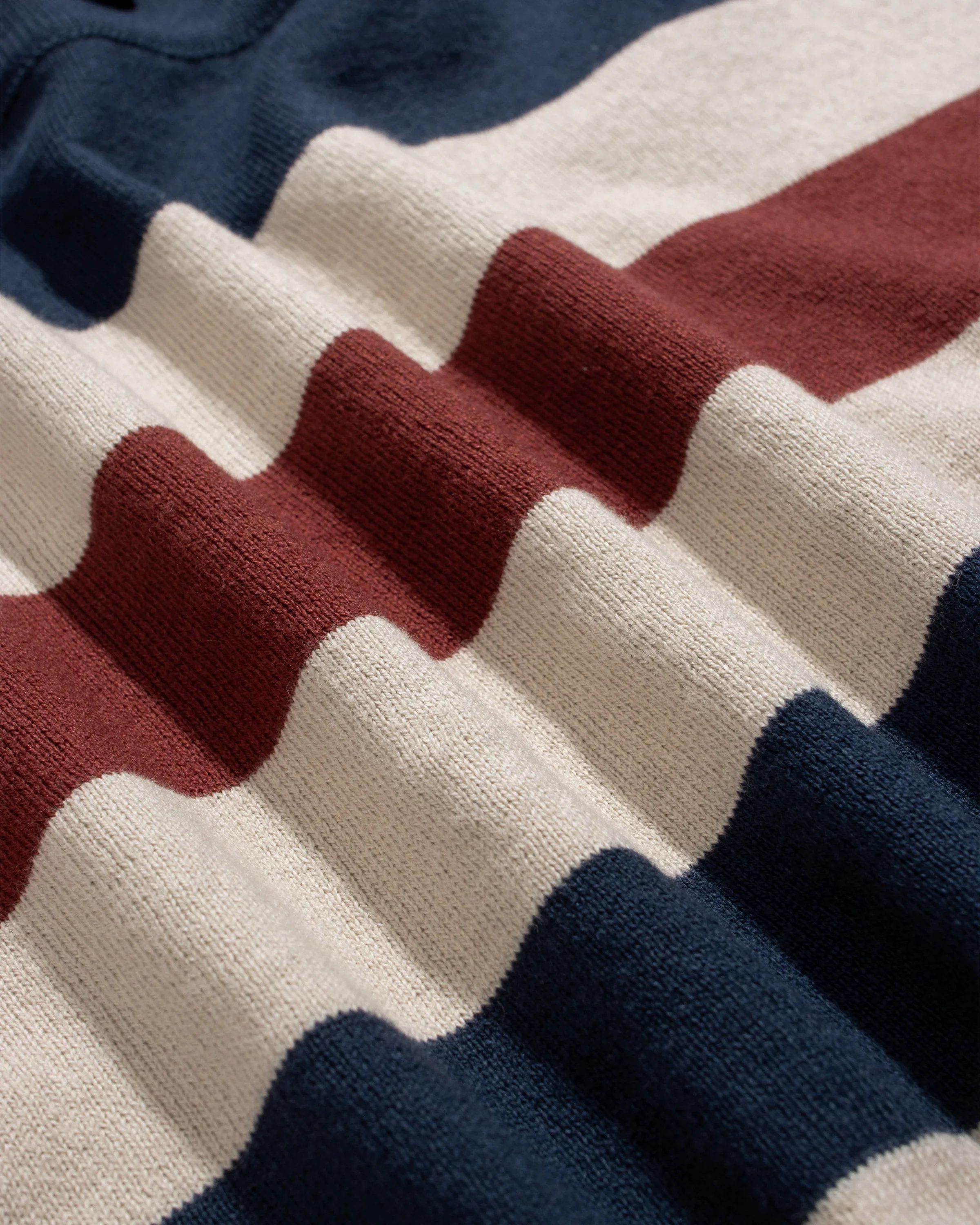 Far Afield - Velzy Knitted Shirt in Navy Simple Stripe - Image 3