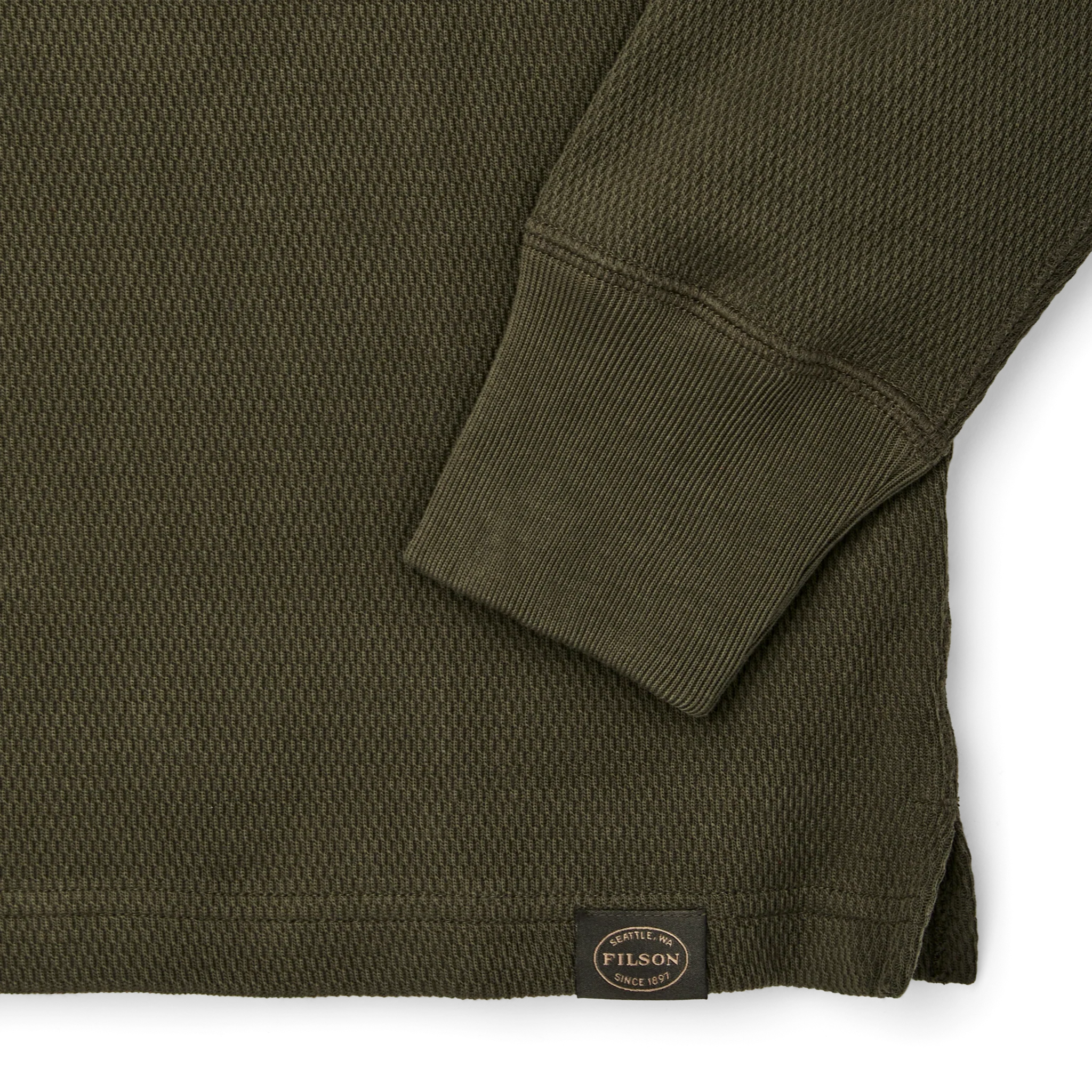 Filson - Waffle Knit Henley in Mossy Rock - Image 4