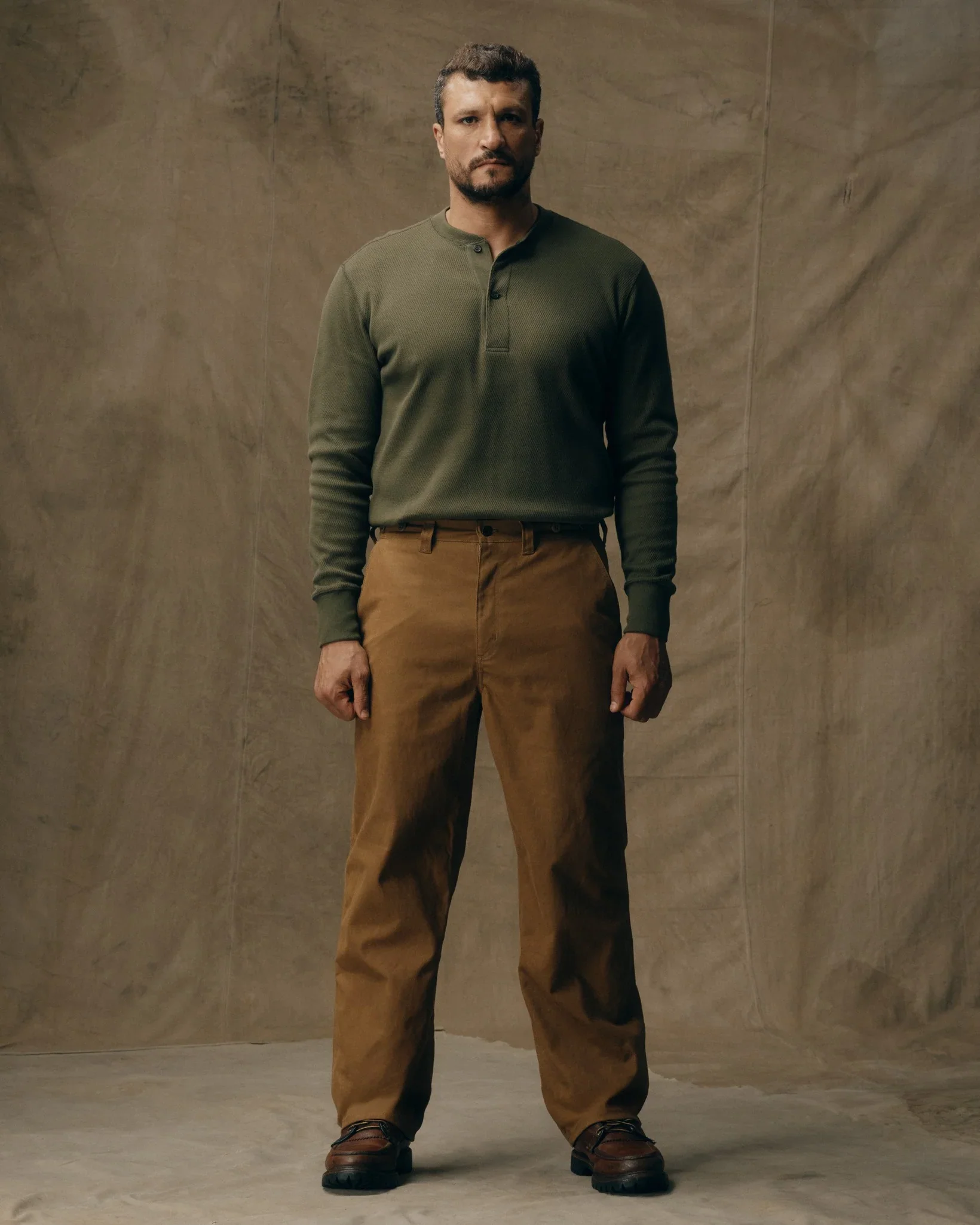 Filson - Waffle Knit Henley in Mossy Rock - Image 5