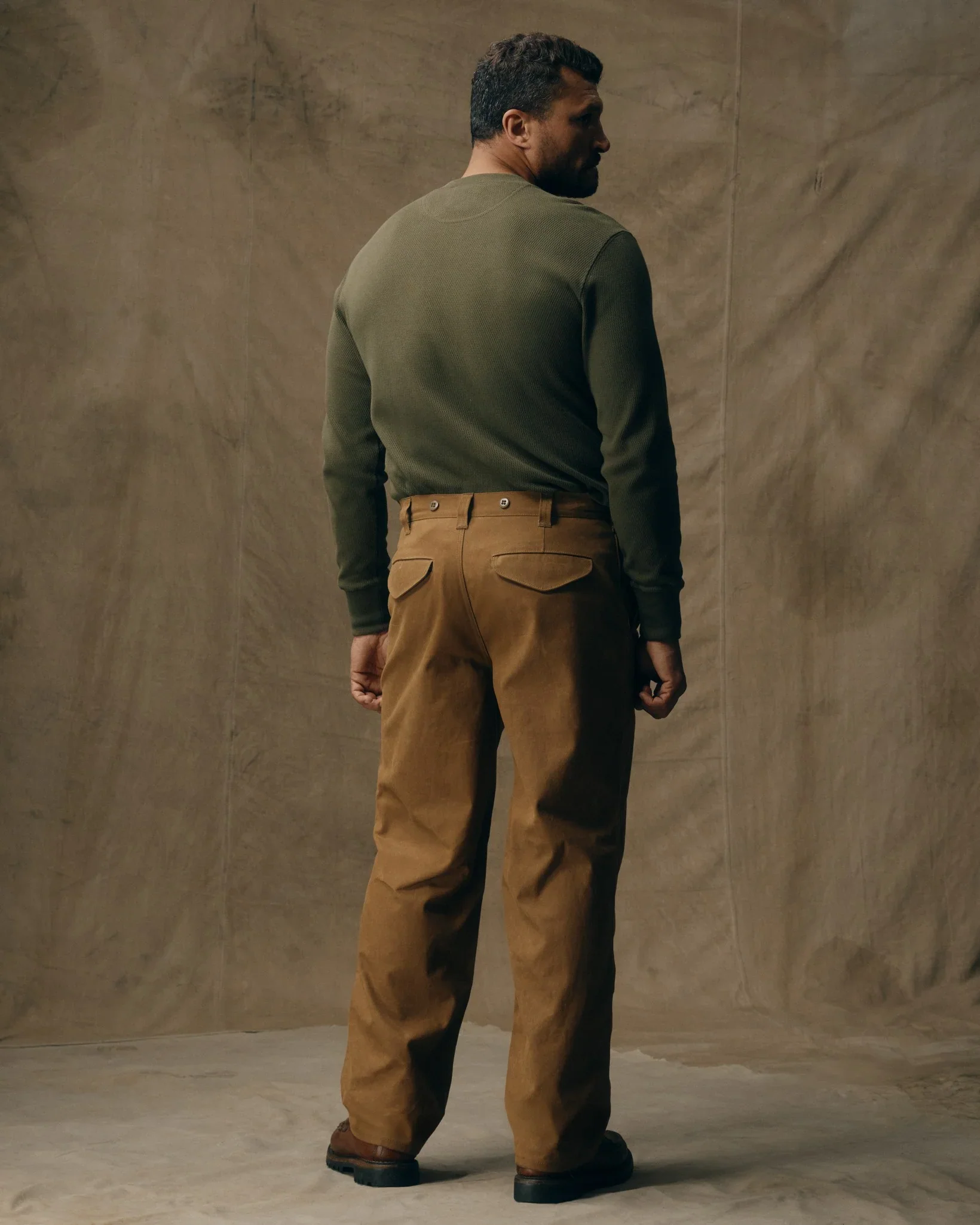 Filson - Waffle Knit Henley in Mossy Rock - Image 6