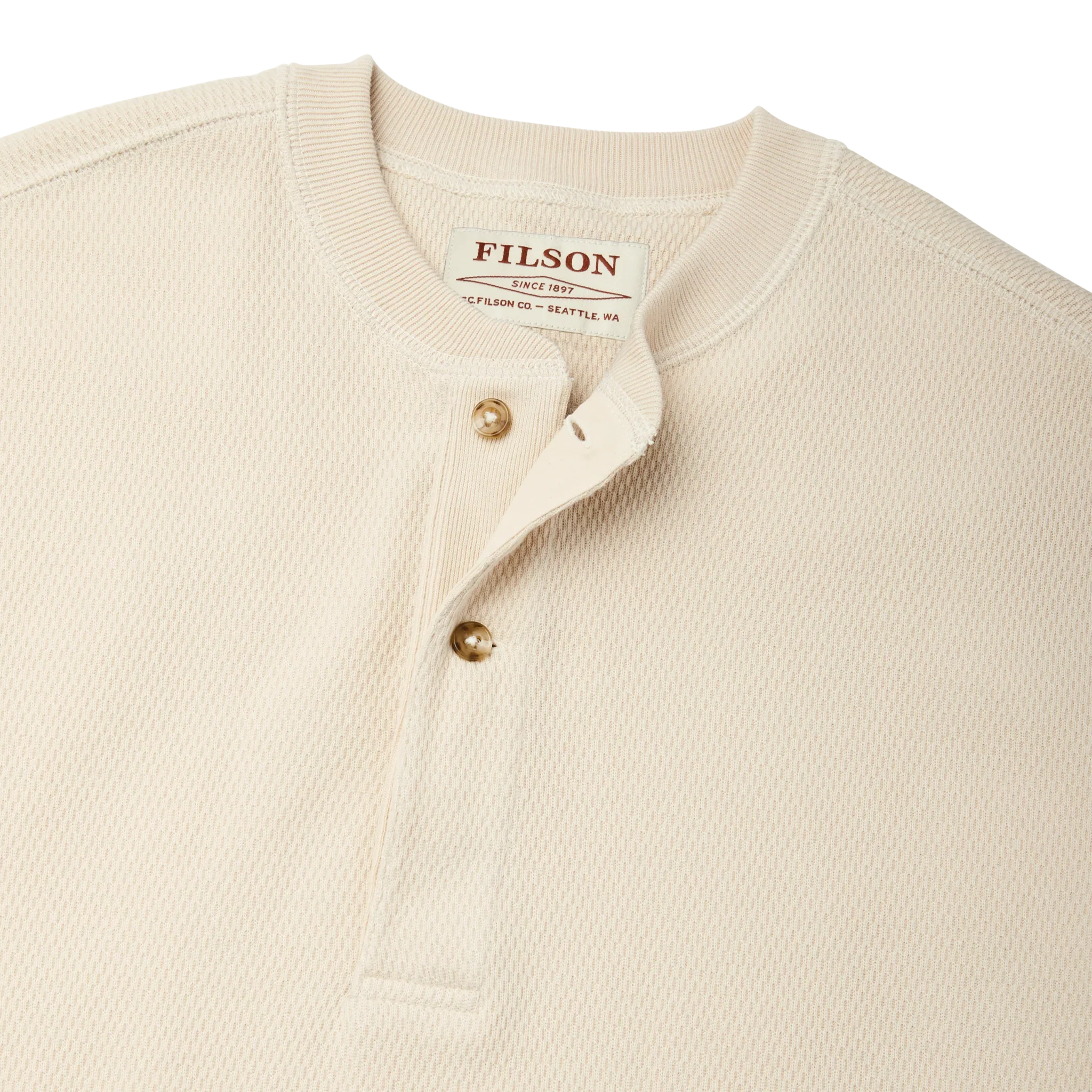 Filson - Waffle Knit Henley in Sand - Image 3