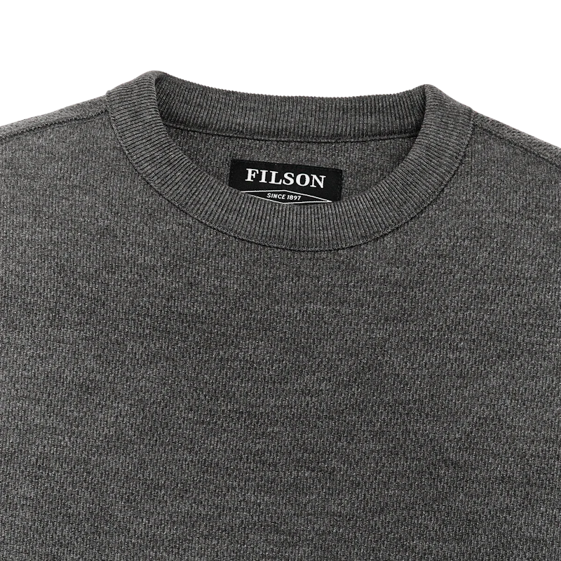 Filson- Waffle Knit Thermal Crewneck Charcoal - Image 3