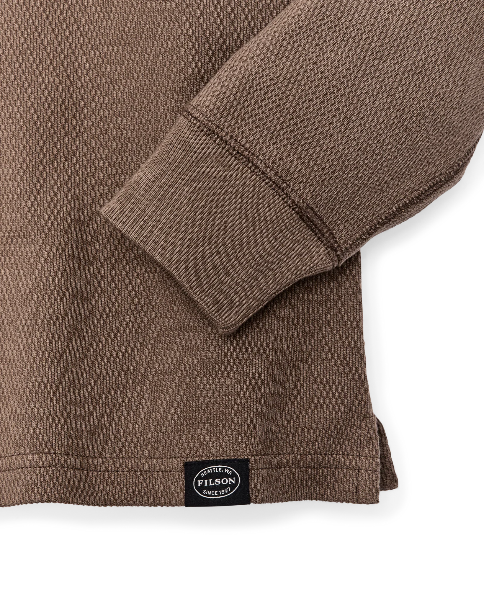 Filson- Waffle Knit Thermal Crewneck in Brown - Image 3