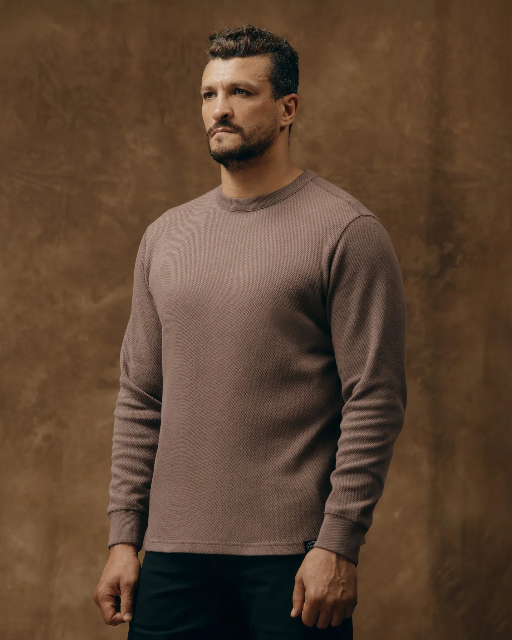 Filson- Waffle Knit Thermal Crewneck in Brown - Image 5