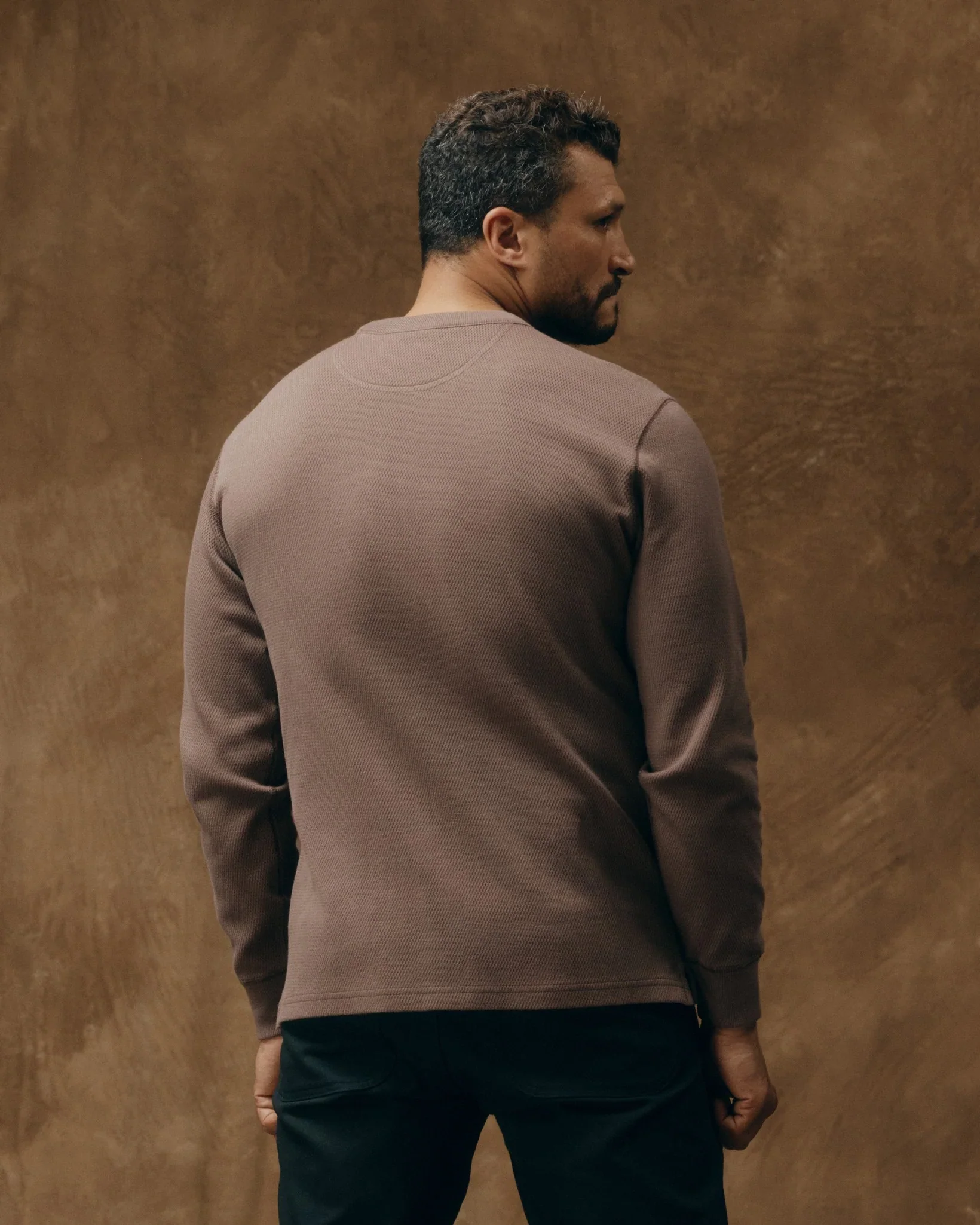 Filson- Waffle Knit Thermal Crewneck in Brown - Image 6