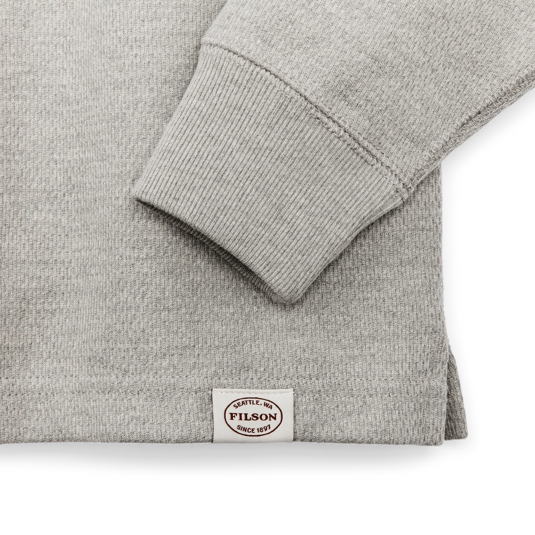 Filson- Waffle Knit Thermal Crewneck in Light Heather Grey - Image 3