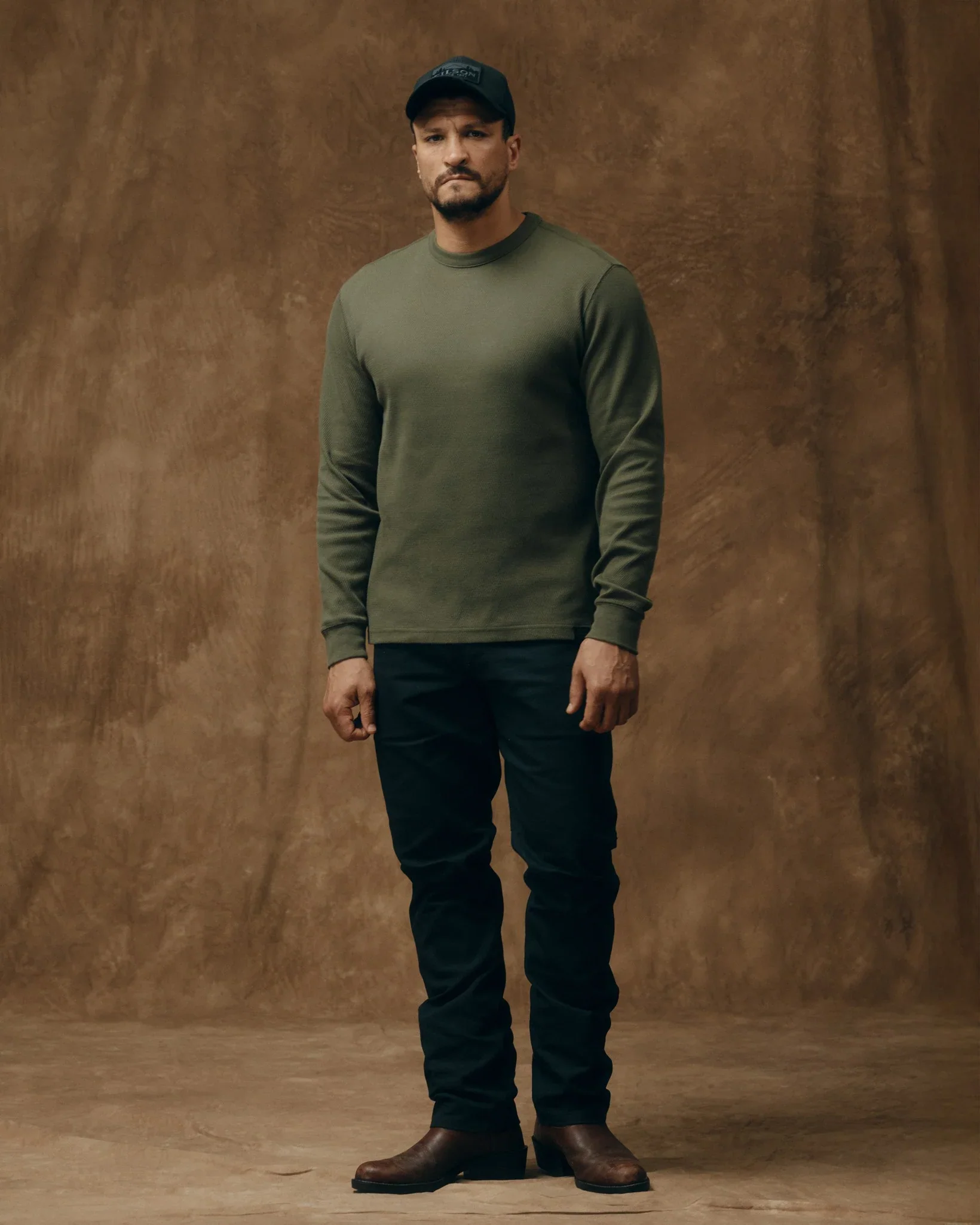 Filson- Waffle Knit Thermal Crewneck in Mossy Rock - Image 6