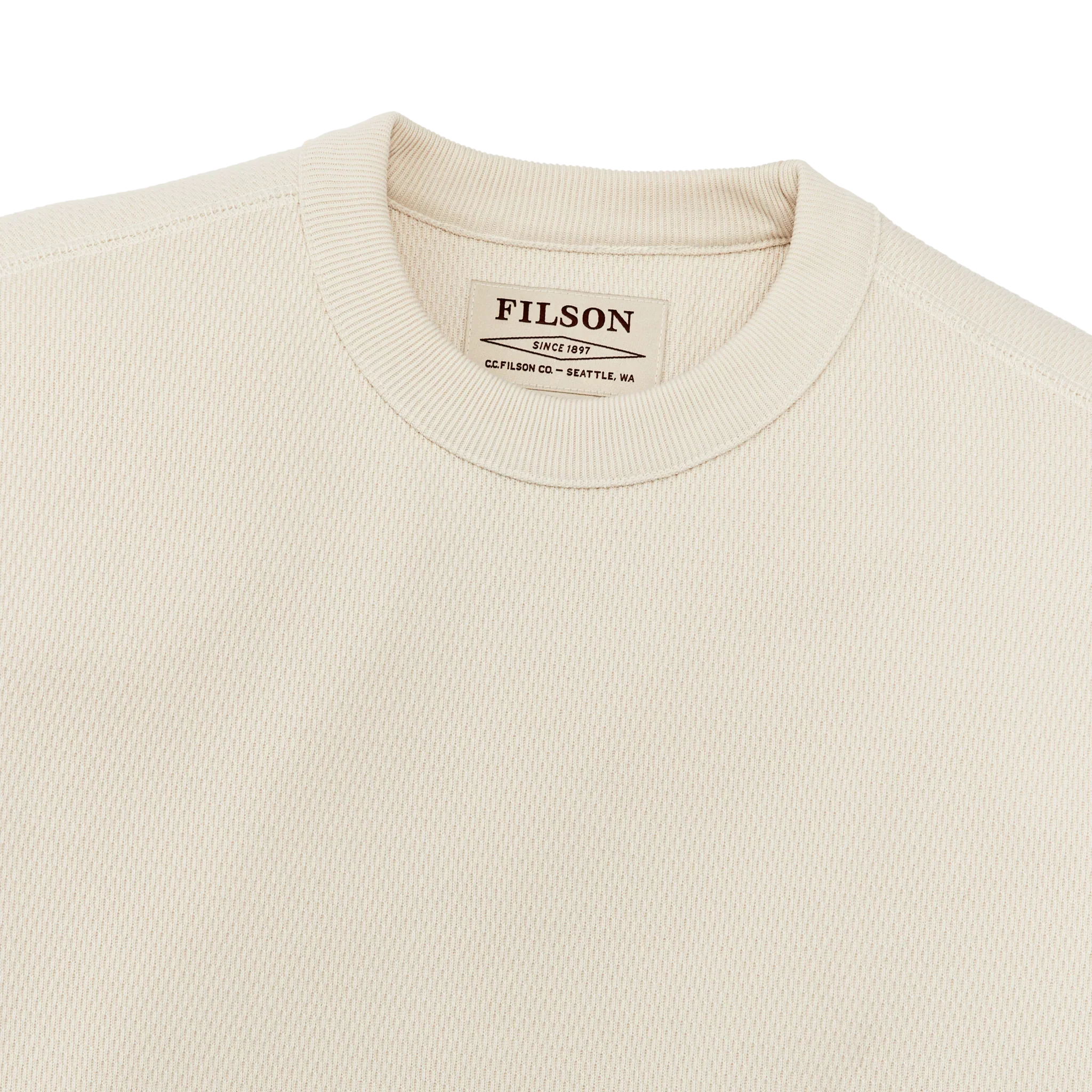 Filson- Waffle Knit Thermal Crewneck in Sand - Image 3