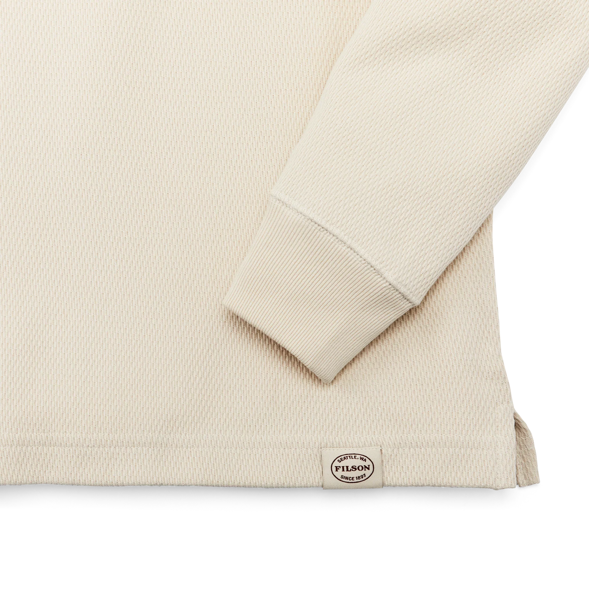 Filson- Waffle Knit Thermal Crewneck in Sand - Image 4