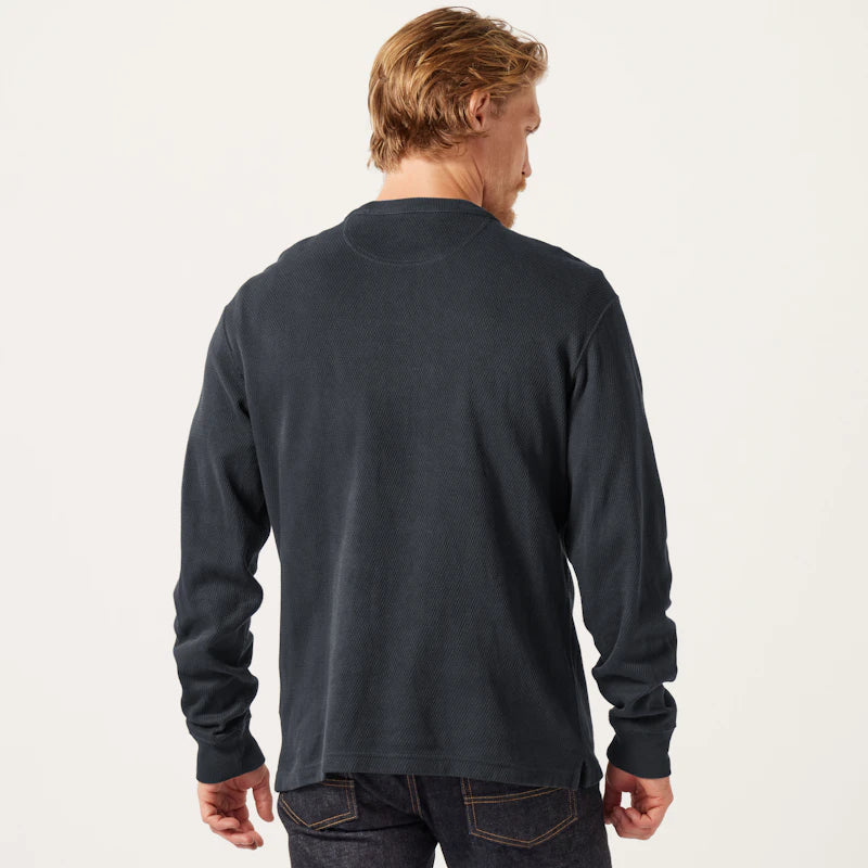 Filson- Waffle Knit Thermal Crewneck in Navy - Image 5