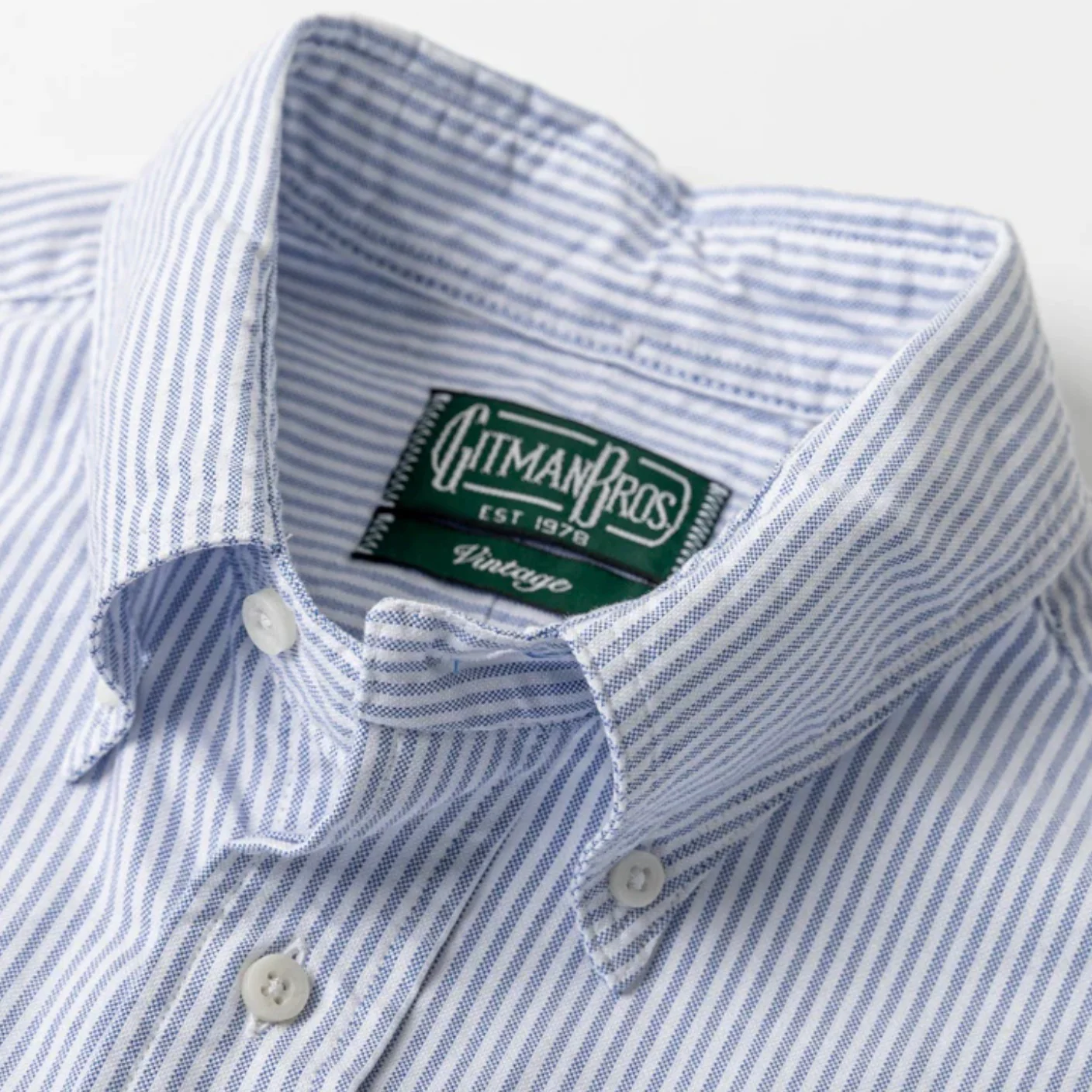 Gitman Vintage- Blue Stripe Oxford - Image 2