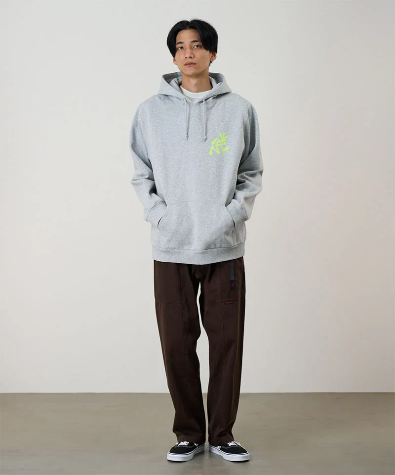 Gramicci - Running Man Hooded Sweatshirt in Heather Grey - Image 3