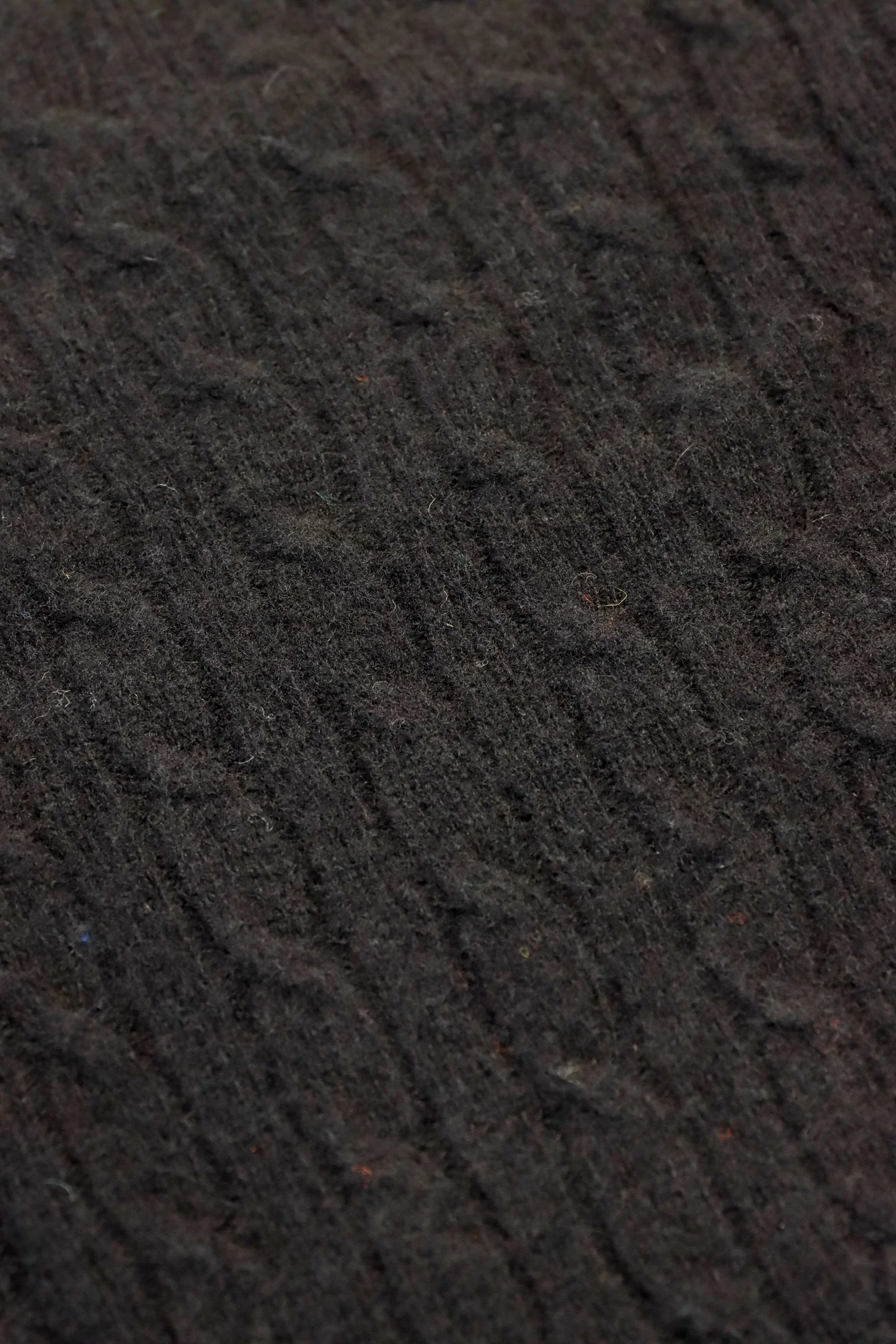 Harley of Scotland - Cable Knit Sweater in Black - Image 3