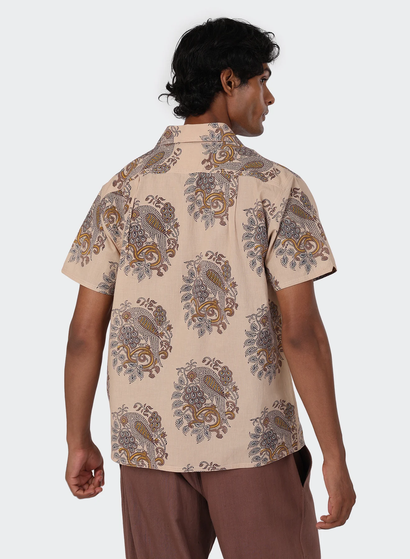 Kardo - Chintan Camp Collar in Owl Block Print - Image 5